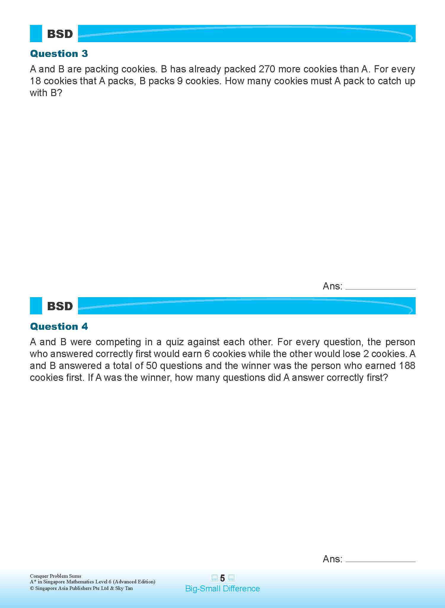 Conquer PROBLEM SUMS (Advanced Edition) Level 6