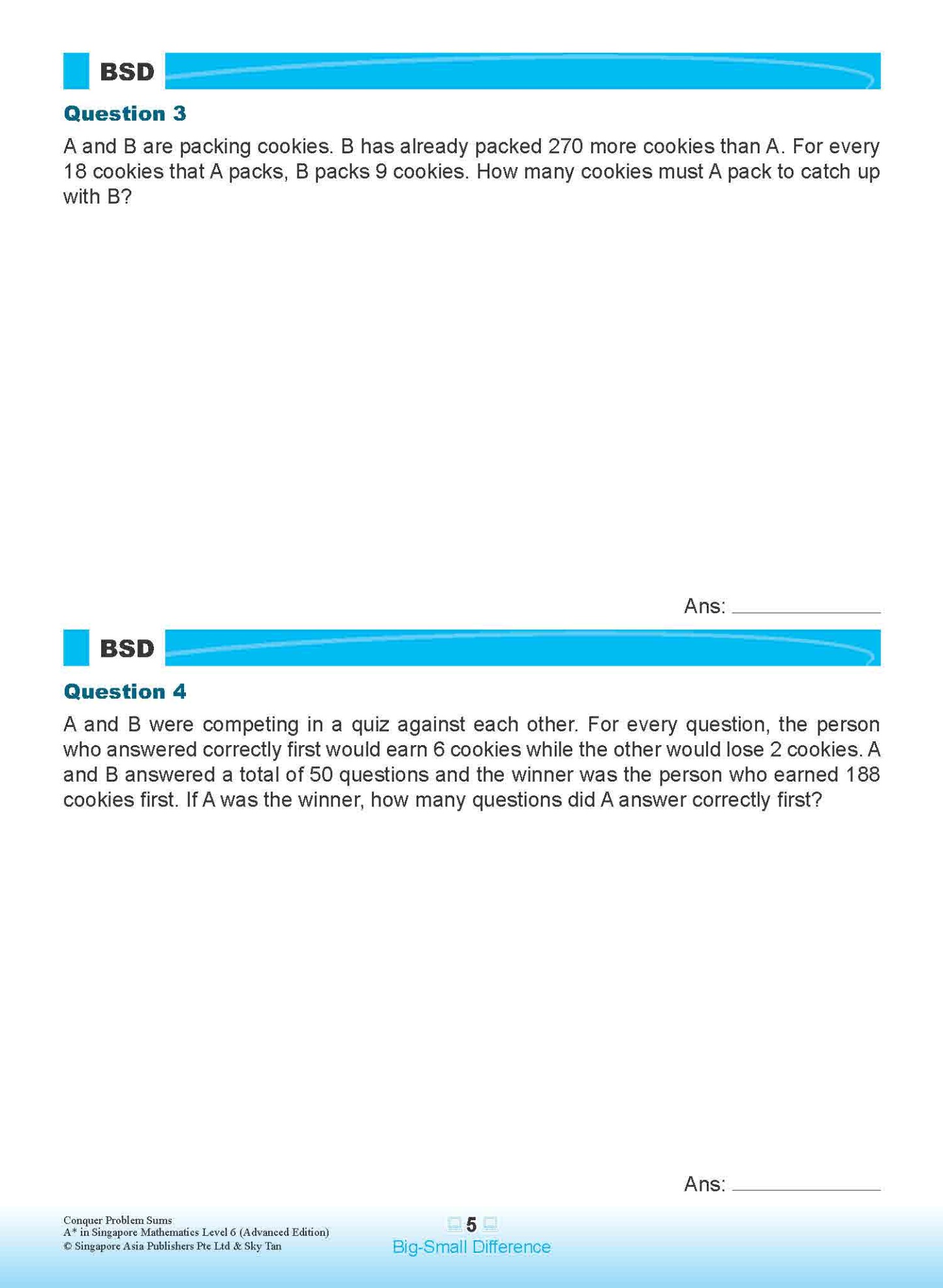 Conquer PROBLEM SUMS (Advanced Edition) Level 6