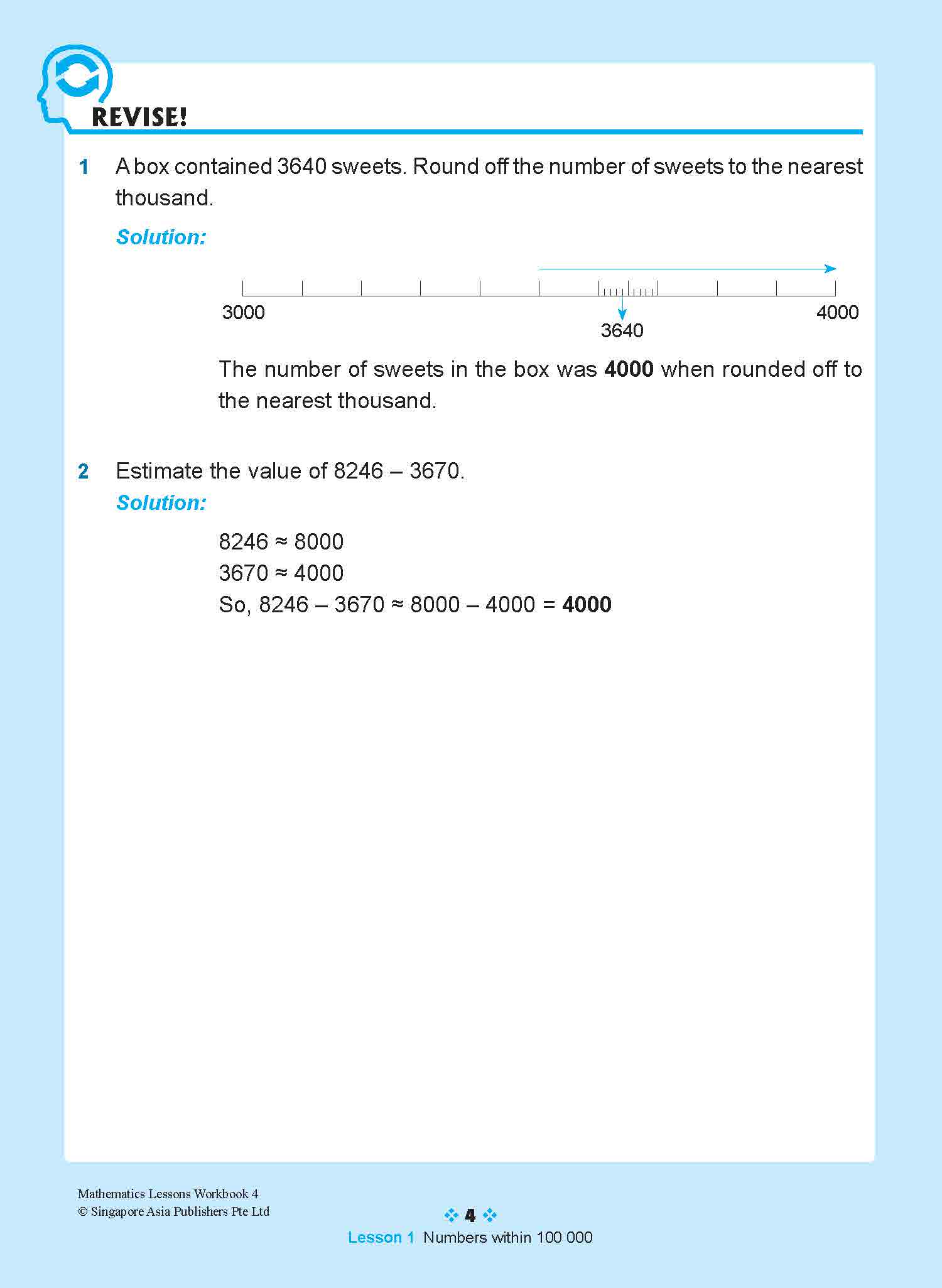Mathematics Lessons Workbook 4