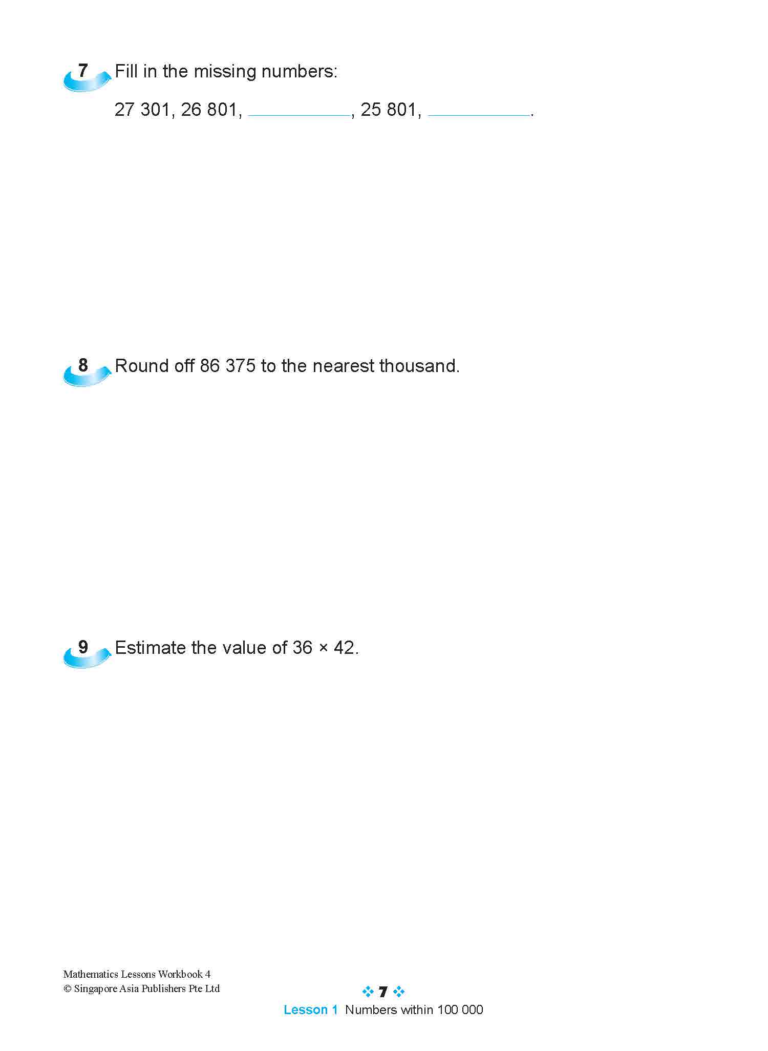 Mathematics Lessons Workbook 4