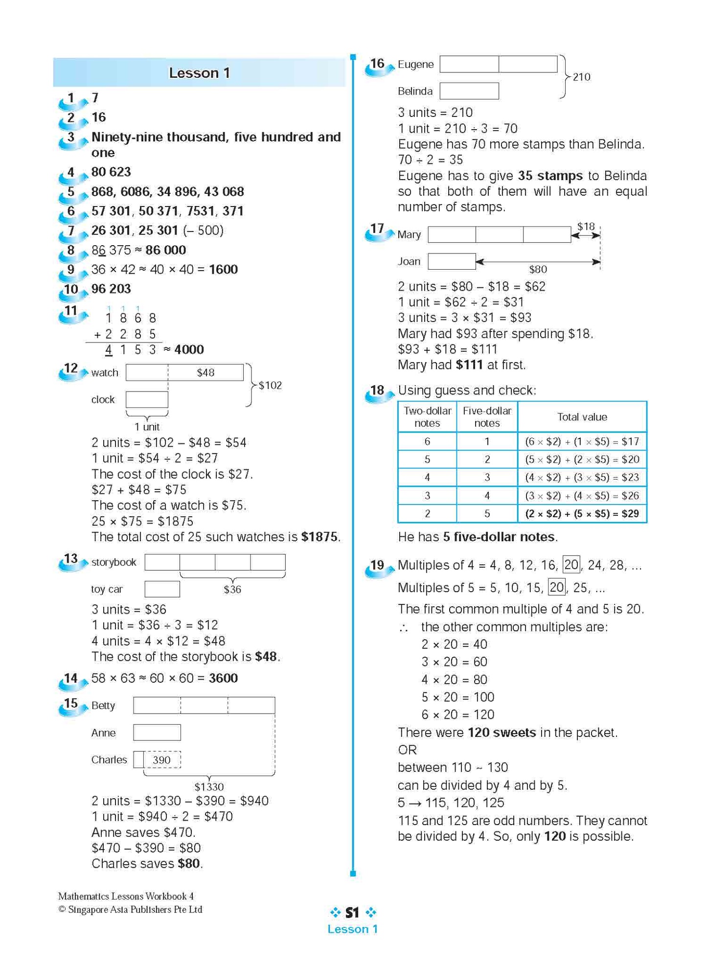 Mathematics Lessons Workbook 4
