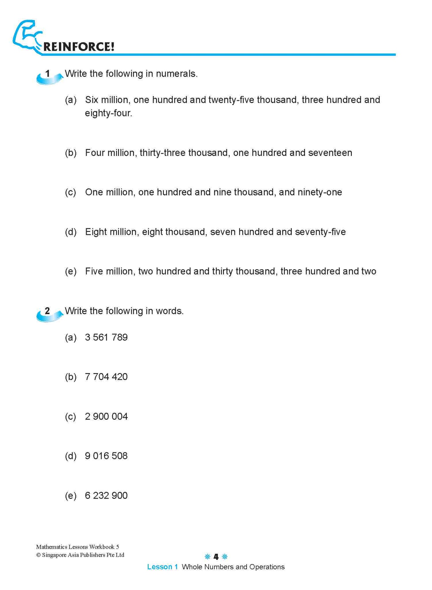 Mathematics Lessons Workbook 5