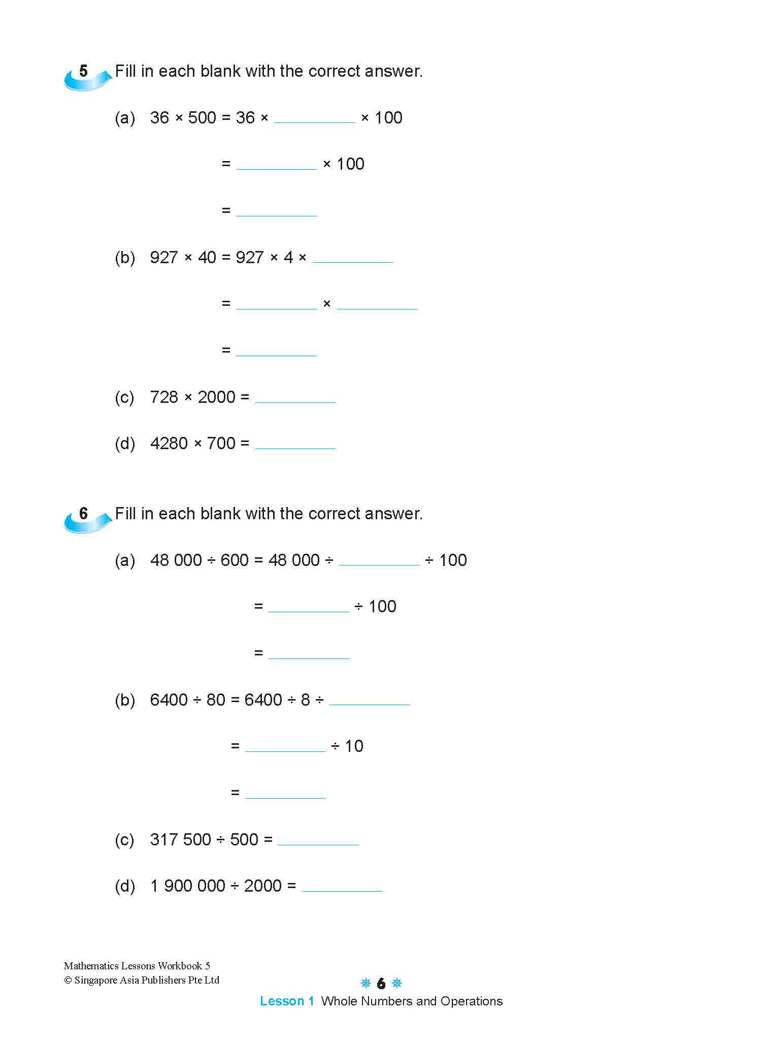 Mathematics Lessons Workbook 5