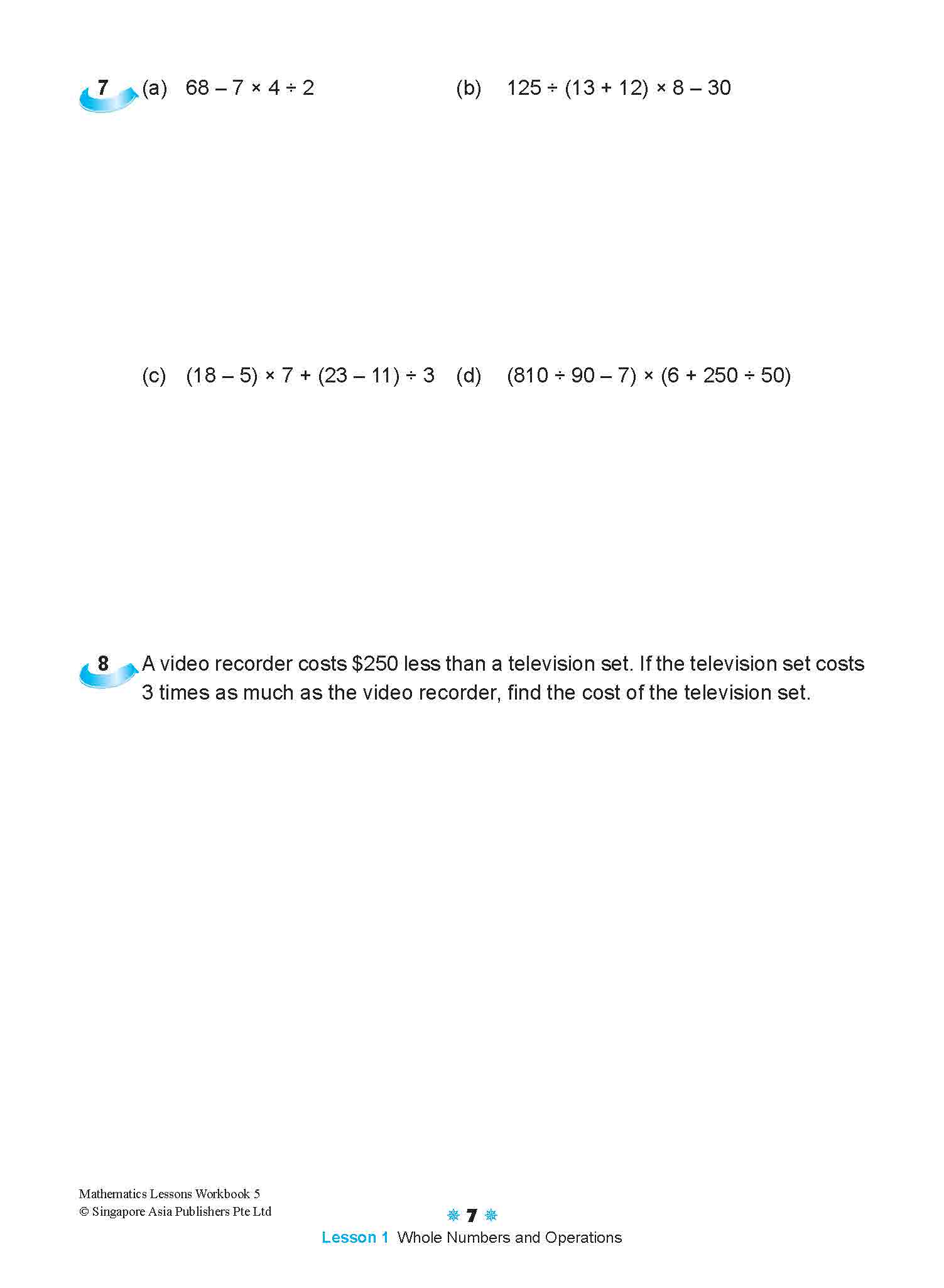 Mathematics Lessons Workbook 5