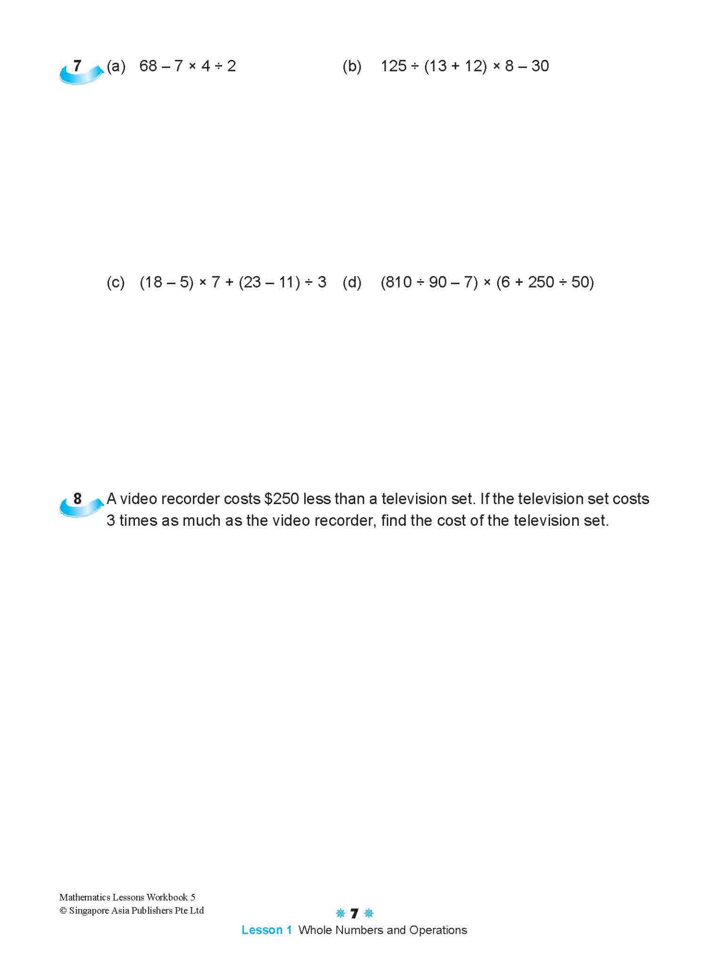 Mathematics Lessons Workbook 5