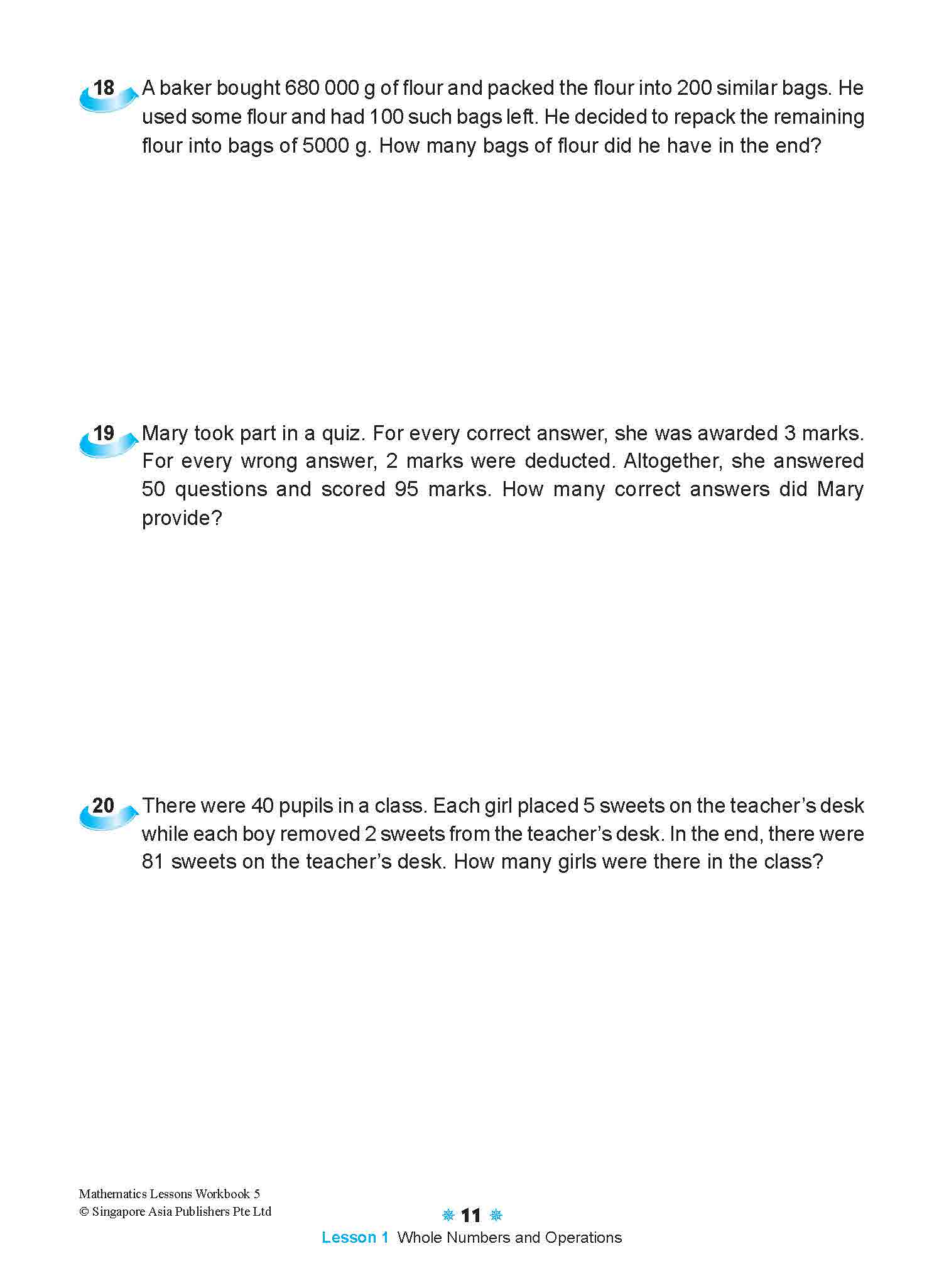 Mathematics Lessons Workbook 5