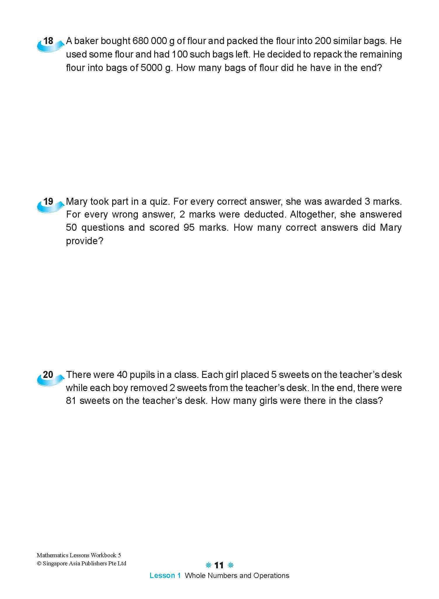 Mathematics Lessons Workbook 5