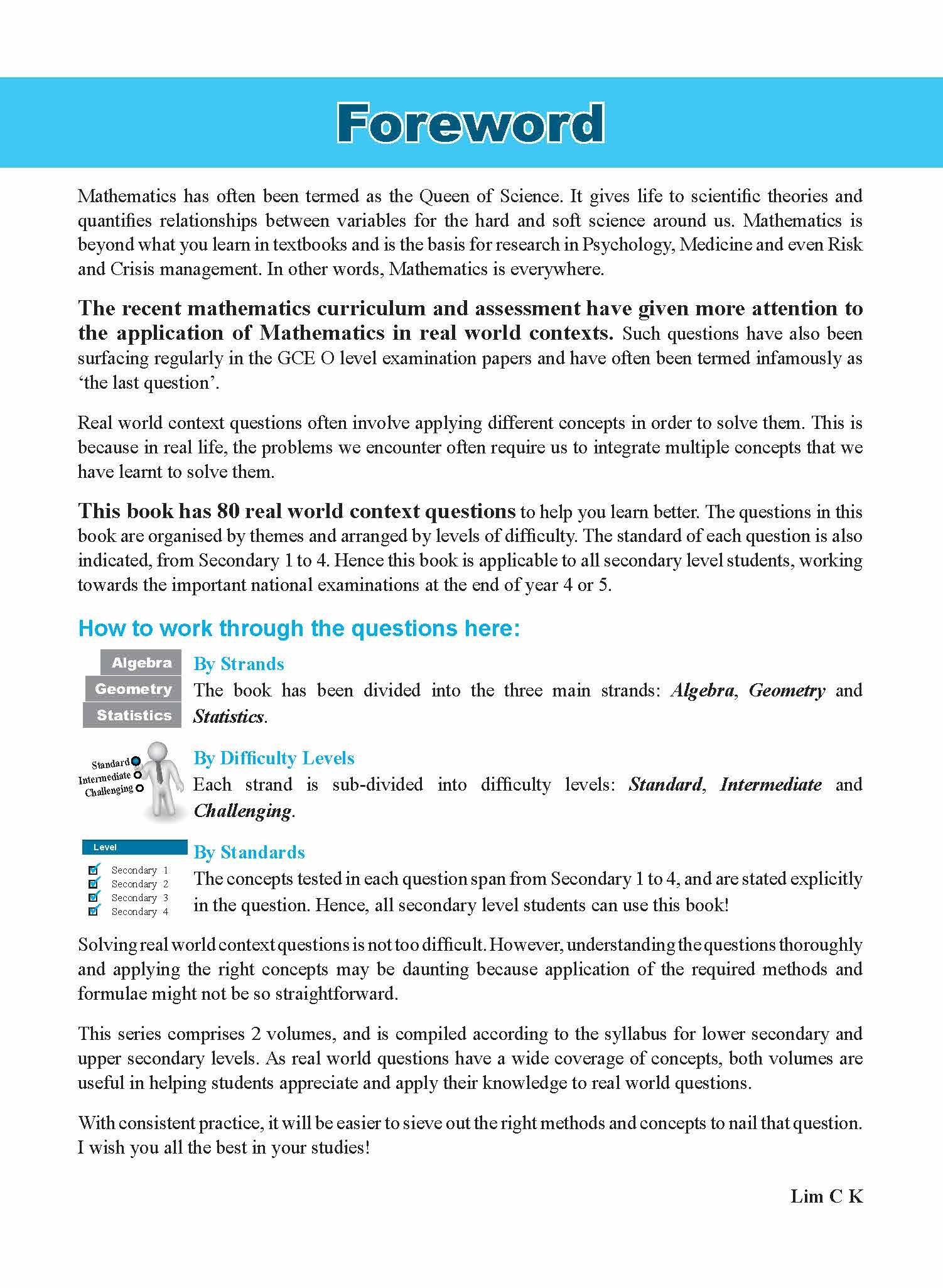 Mathematics Problem-Solving in Real World Contexts FOR LOWER SECONDARY LEVELS 1&2