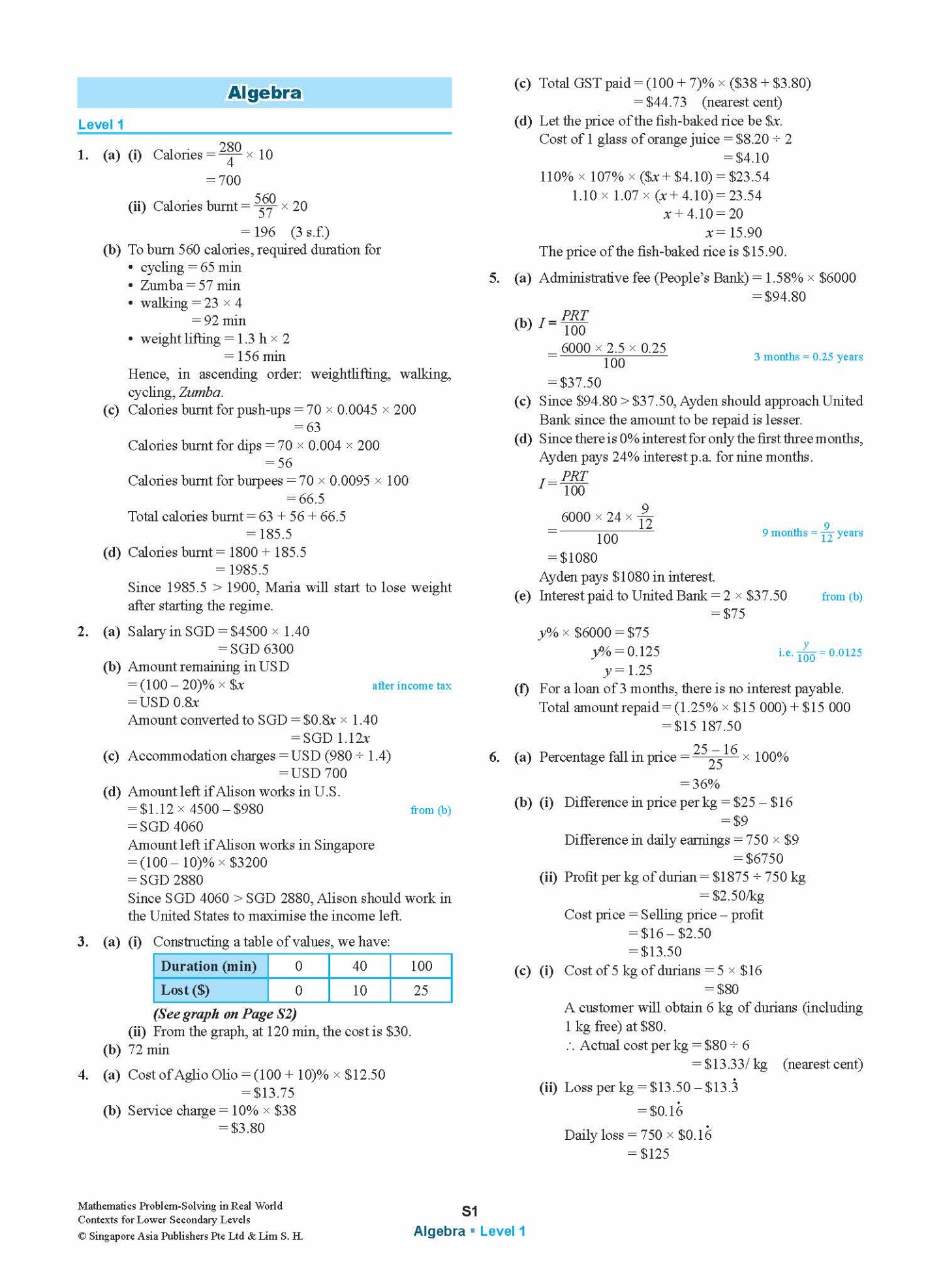 Mathematics Problem-Solving in Real World Contexts FOR LOWER SECONDARY LEVELS 1&2