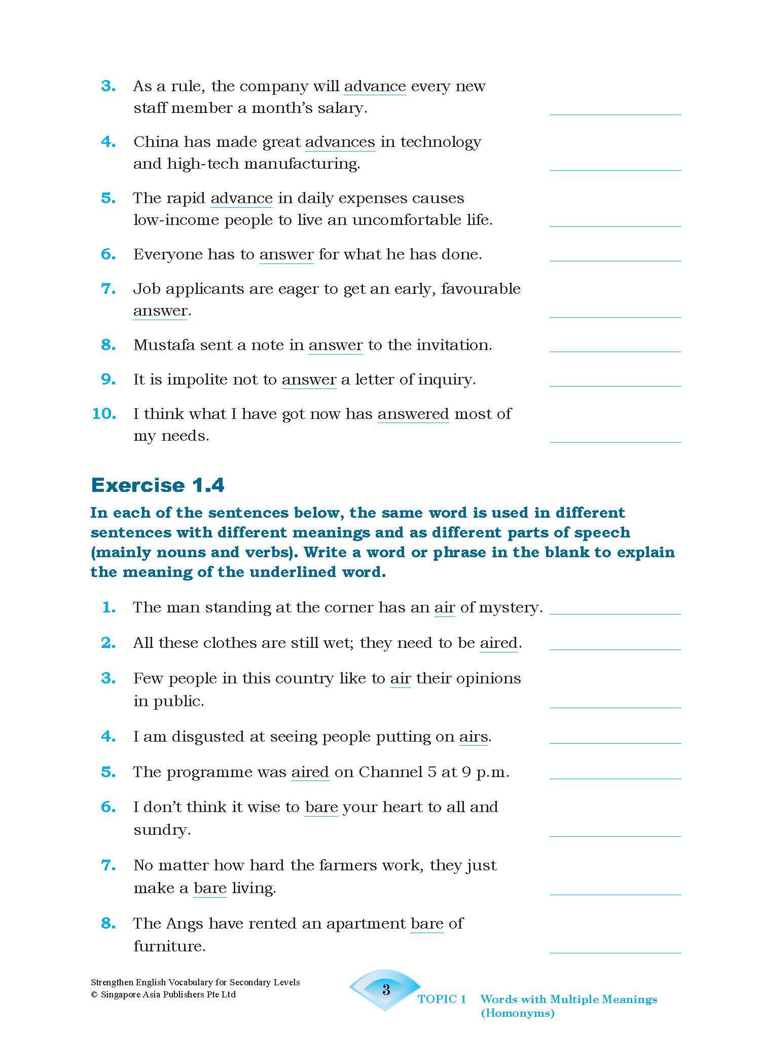 Strengthen English VOCABULARY FOR SECONDARY LEVELS