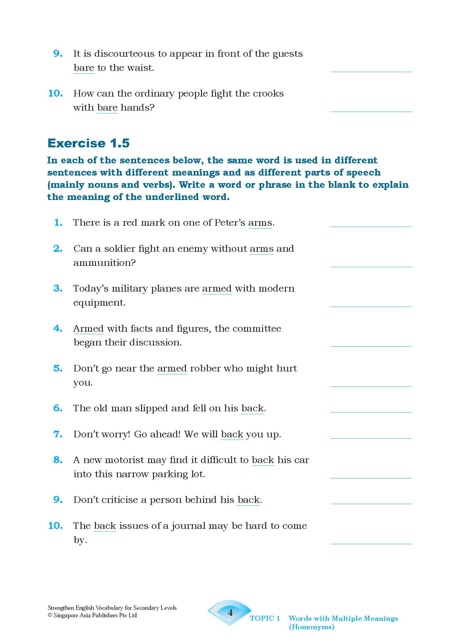Strengthen English VOCABULARY FOR SECONDARY LEVELS