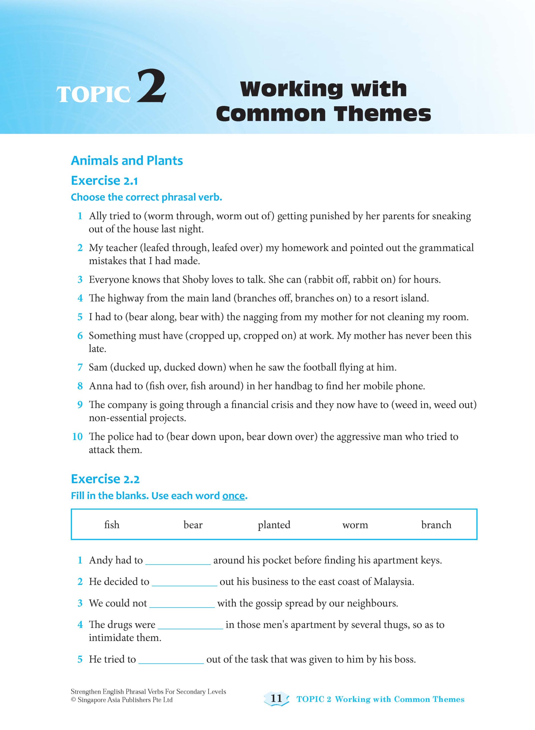 Strengthen English PHRASAL VERBS FOR SECONDARY LEVELS