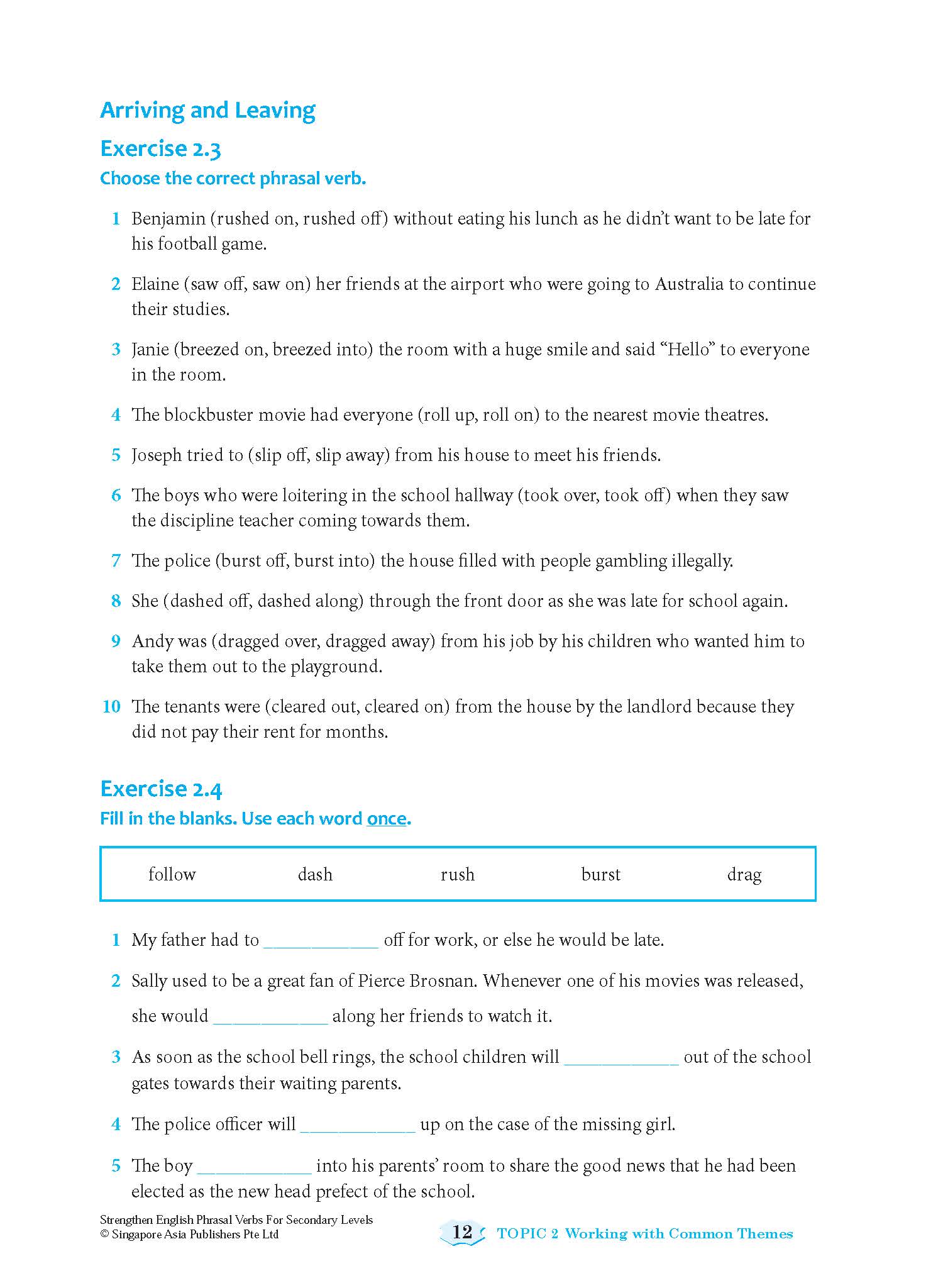 Strengthen English PHRASAL VERBS FOR SECONDARY LEVELS