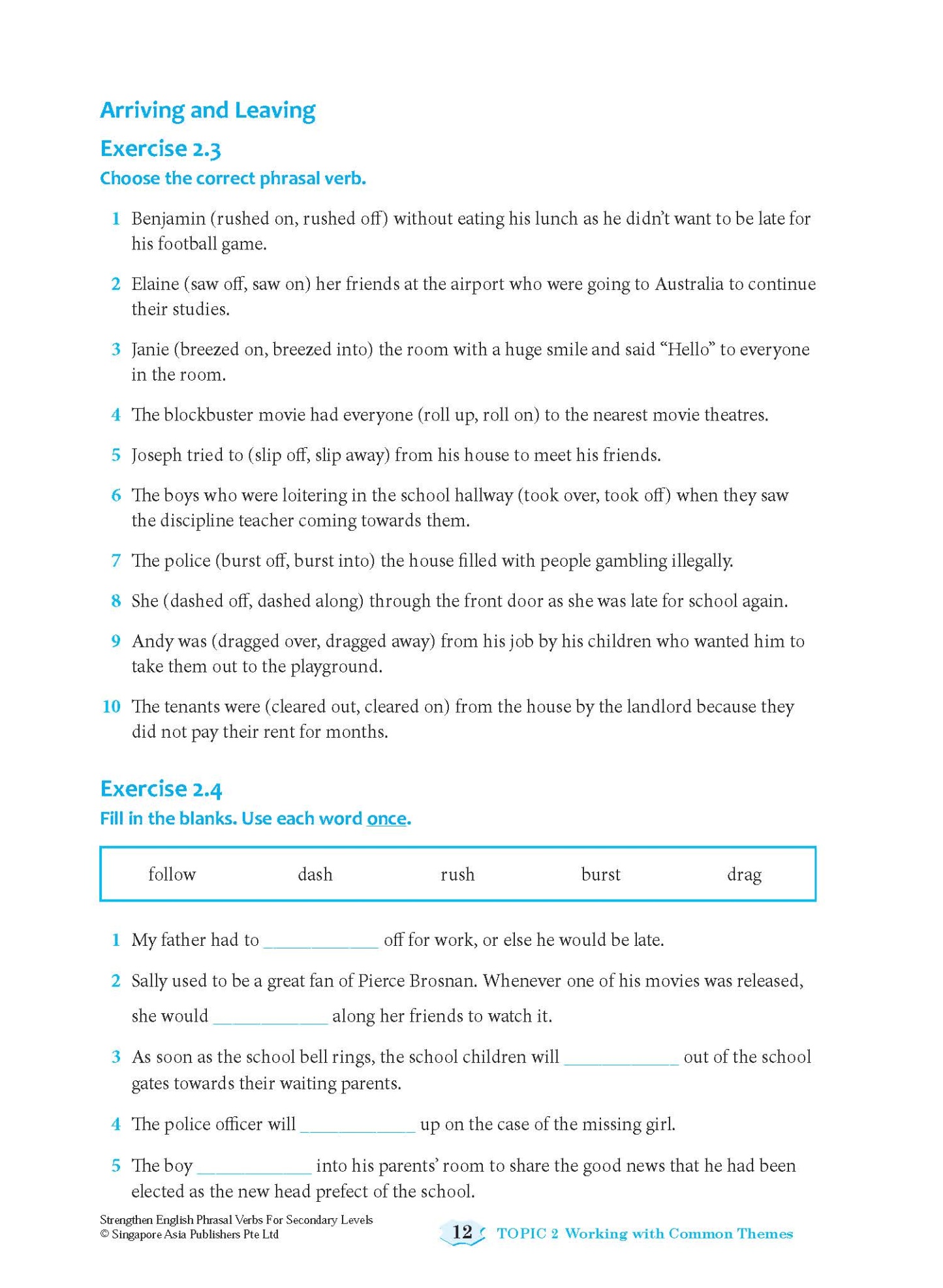 Strengthen English PHRASAL VERBS FOR SECONDARY LEVELS