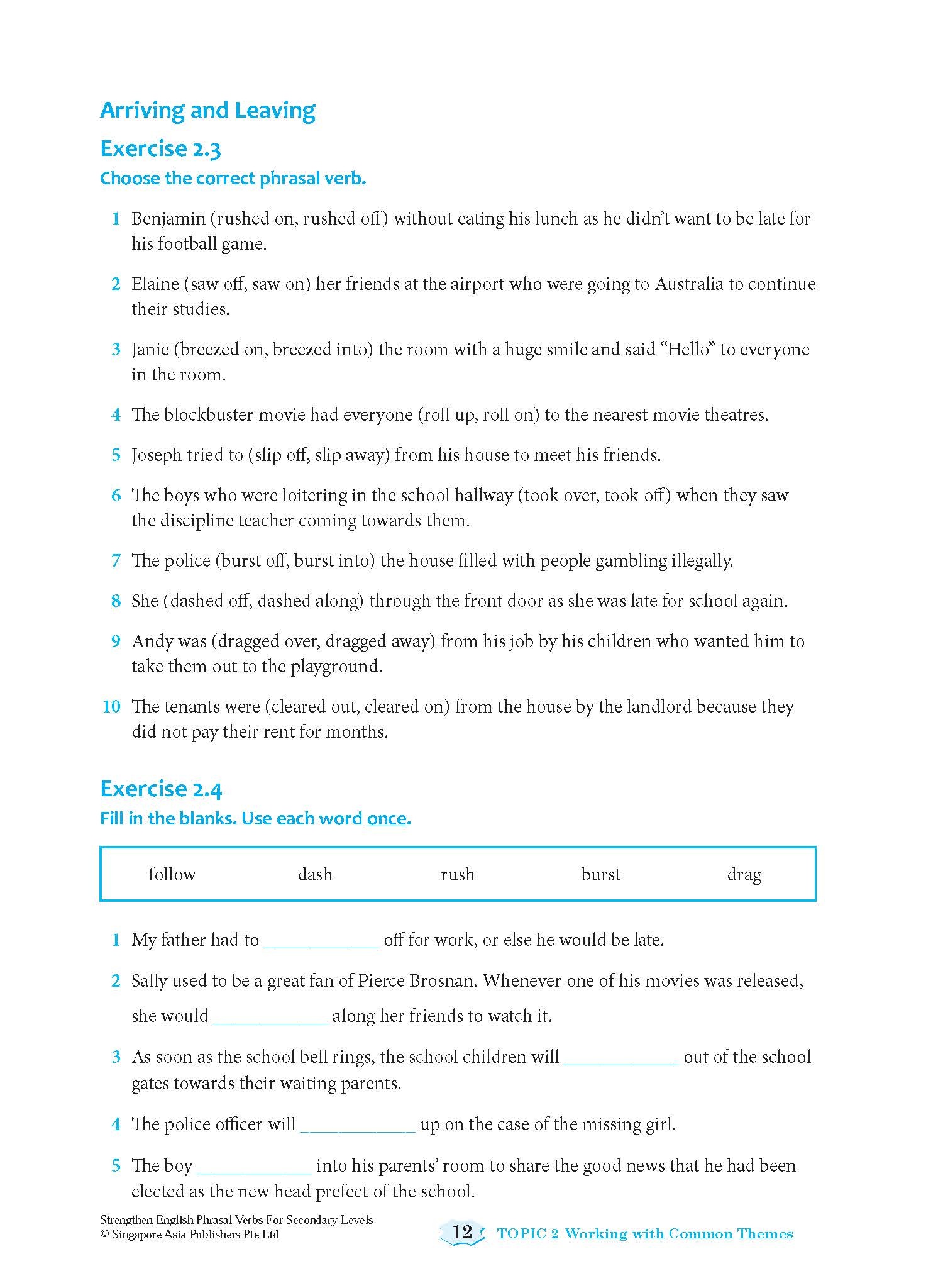 Strengthen English PHRASAL VERBS FOR SECONDARY LEVELS