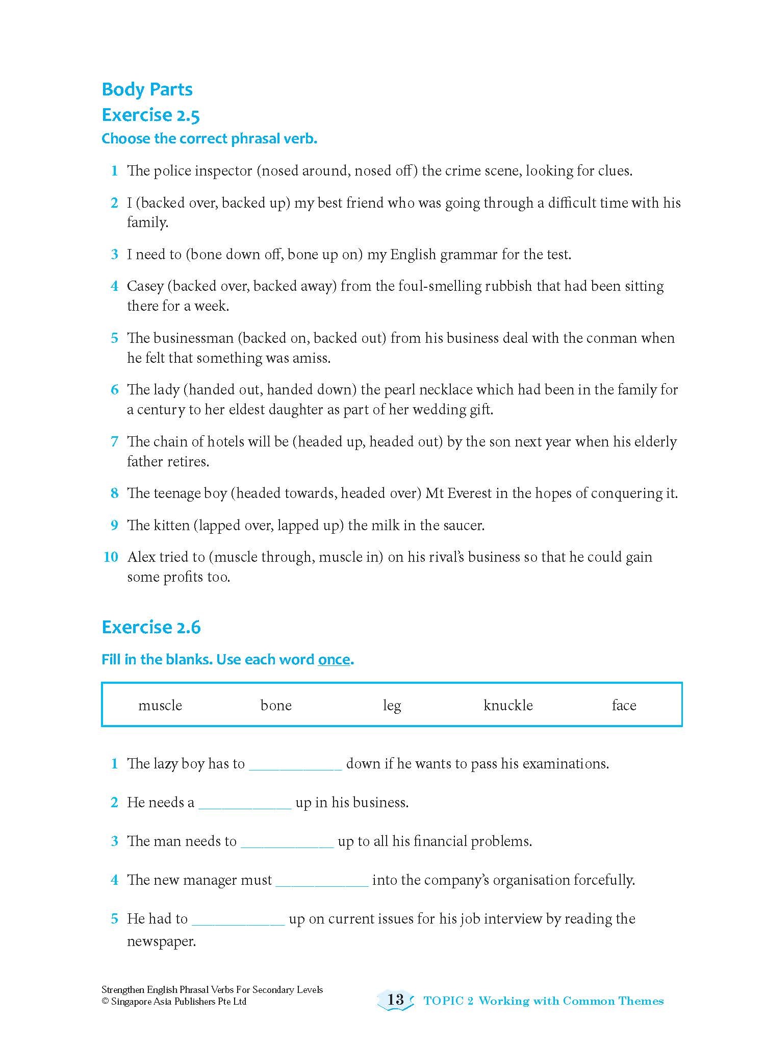 Strengthen English PHRASAL VERBS FOR SECONDARY LEVELS