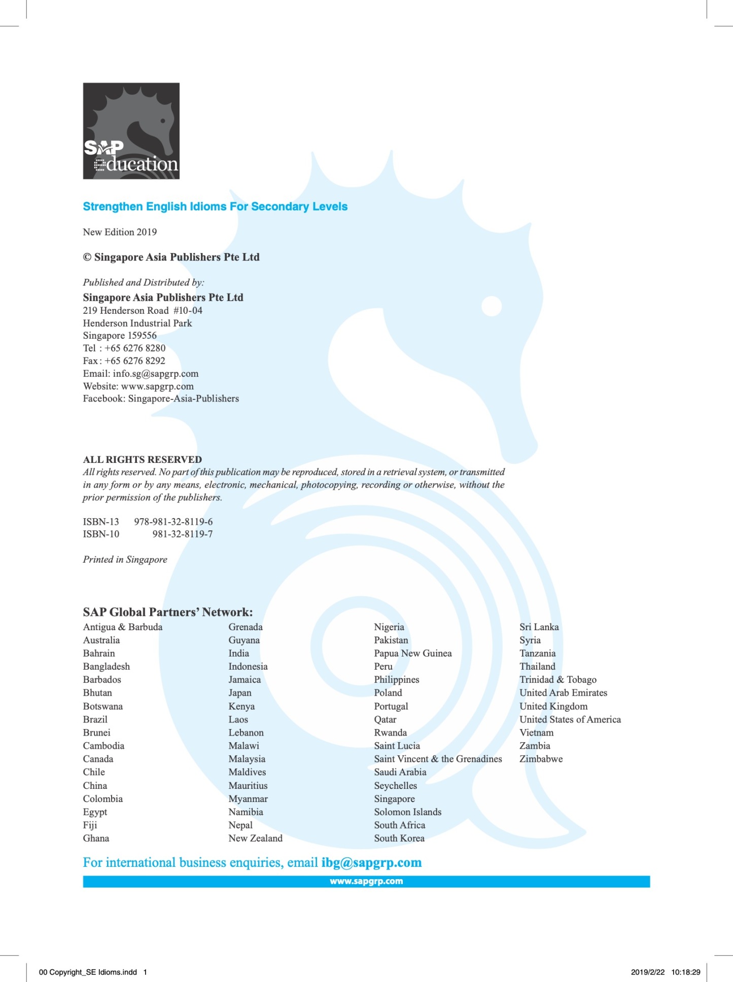Strengthen English Idioms For Secondary Levels + NUADU