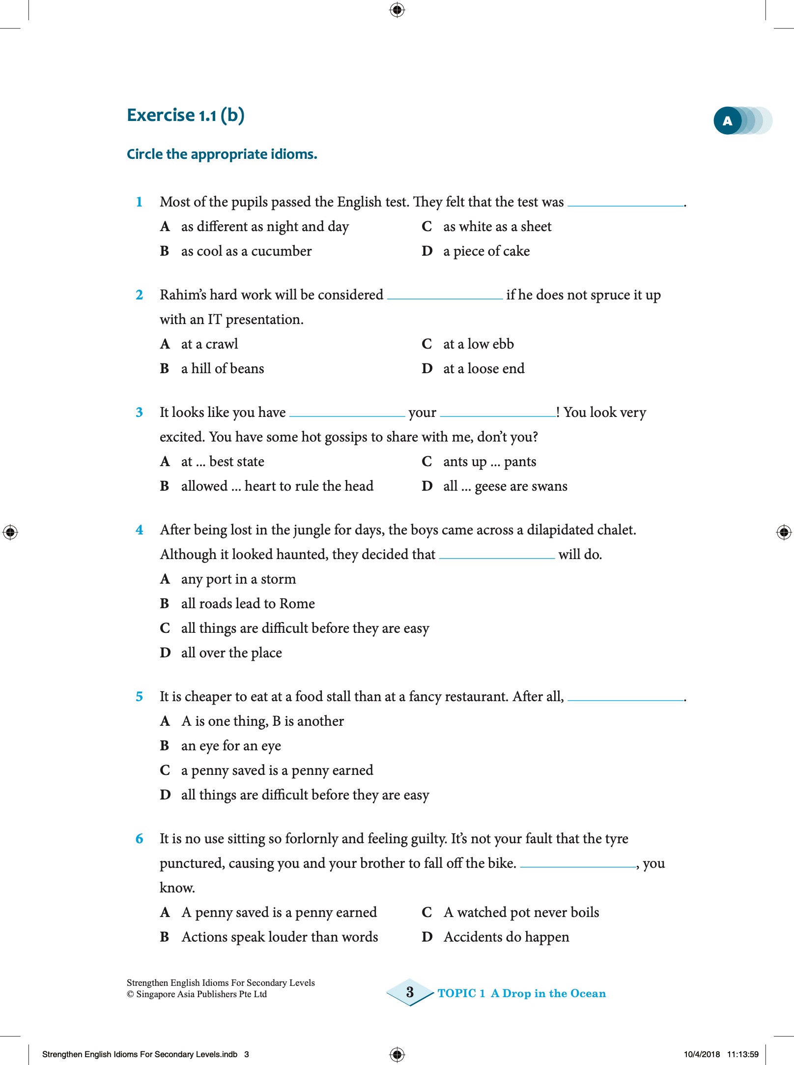 Strengthen English Idioms For Secondary Levels + NUADU