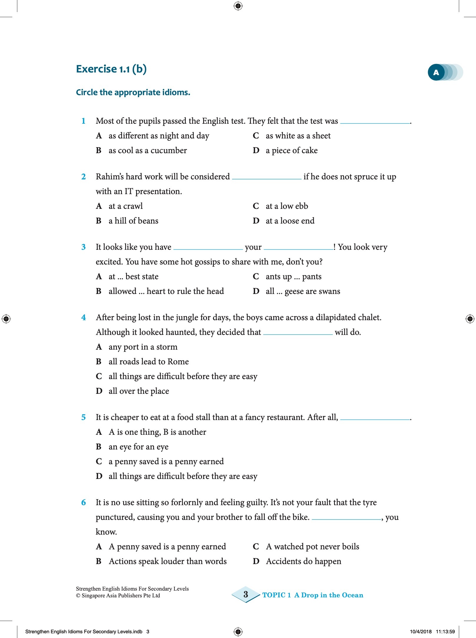 Strengthen English Idioms For Secondary Levels + NUADU