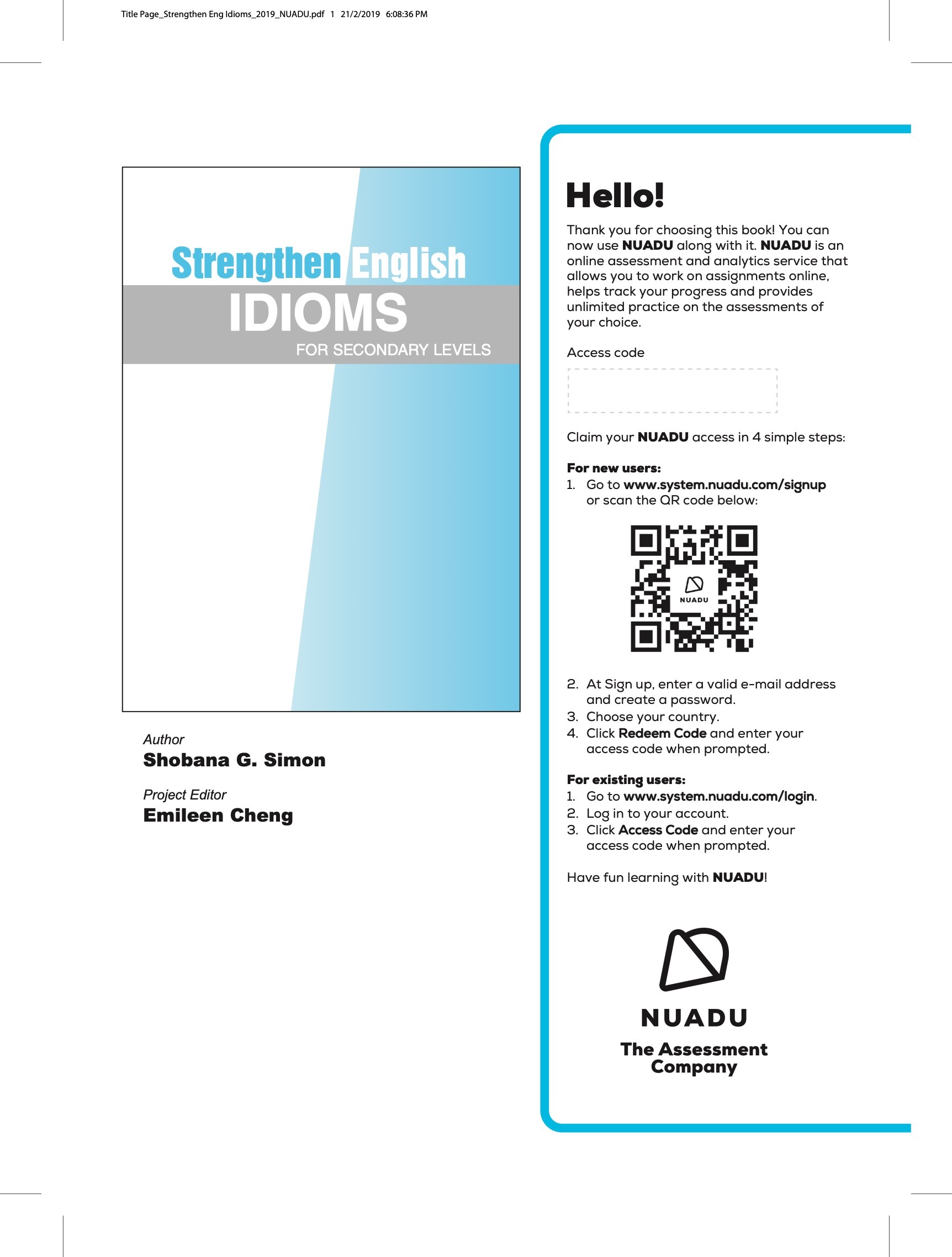 Strengthen English Idioms For Secondary Levels + NUADU