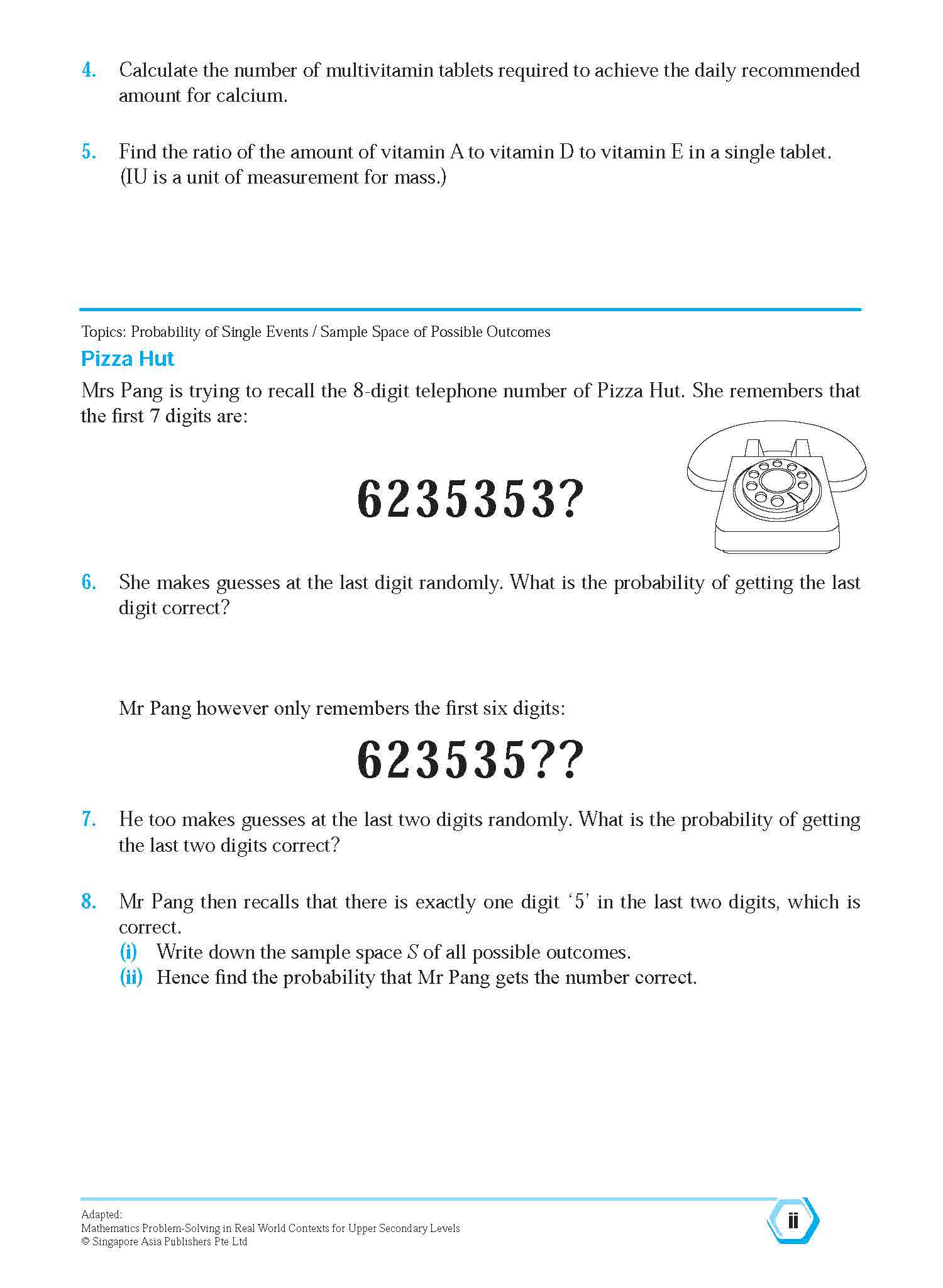 101 Mathematics Questions To Do Before The Exam + Real World Questions Secondary 3