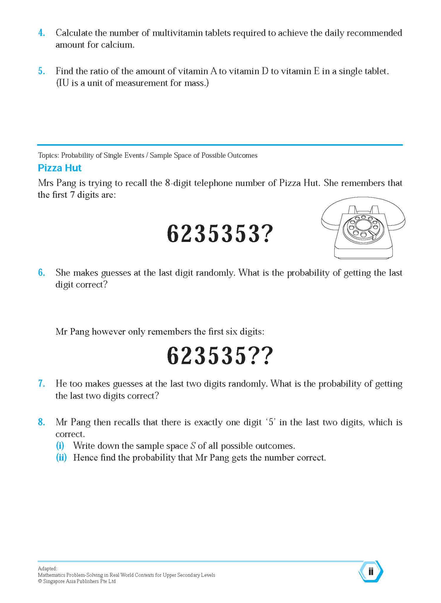 101 Mathematics Questions To Do Before The Exam + Real World Questions Secondary 3