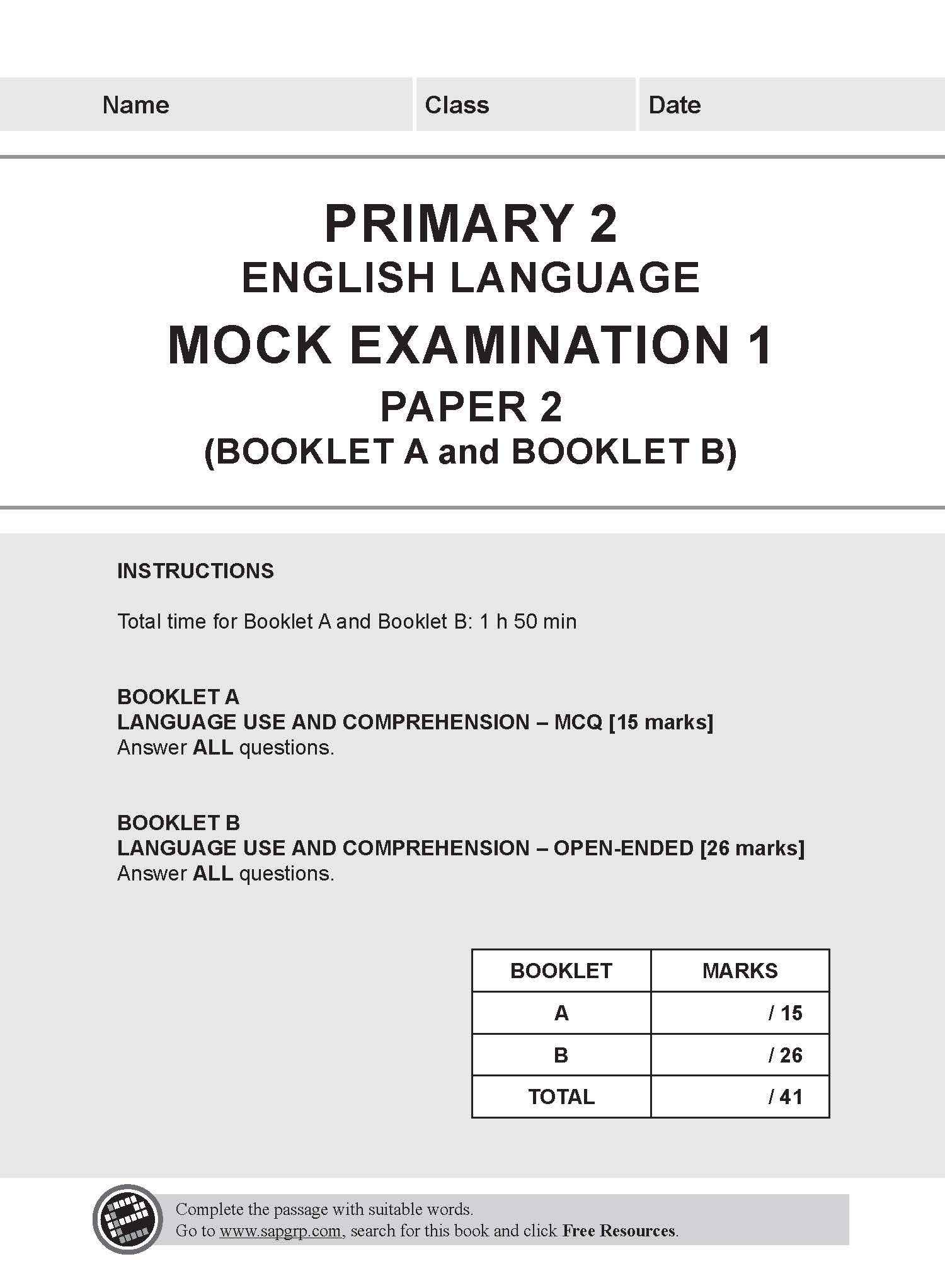 LEARNING+ Primary 2 English Mock Examinations
