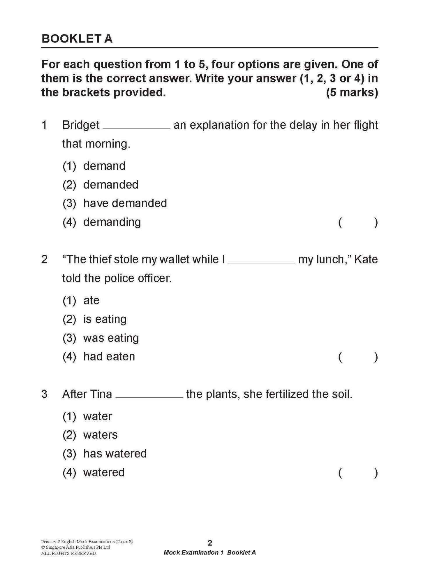 LEARNING+ Primary 2 English Mock Examinations