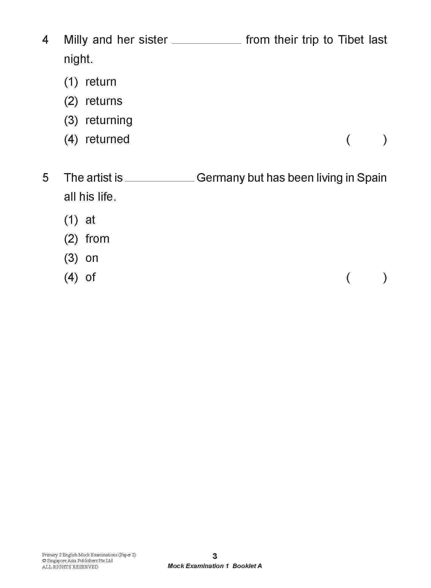 LEARNING+ Primary 2 English Mock Examinations