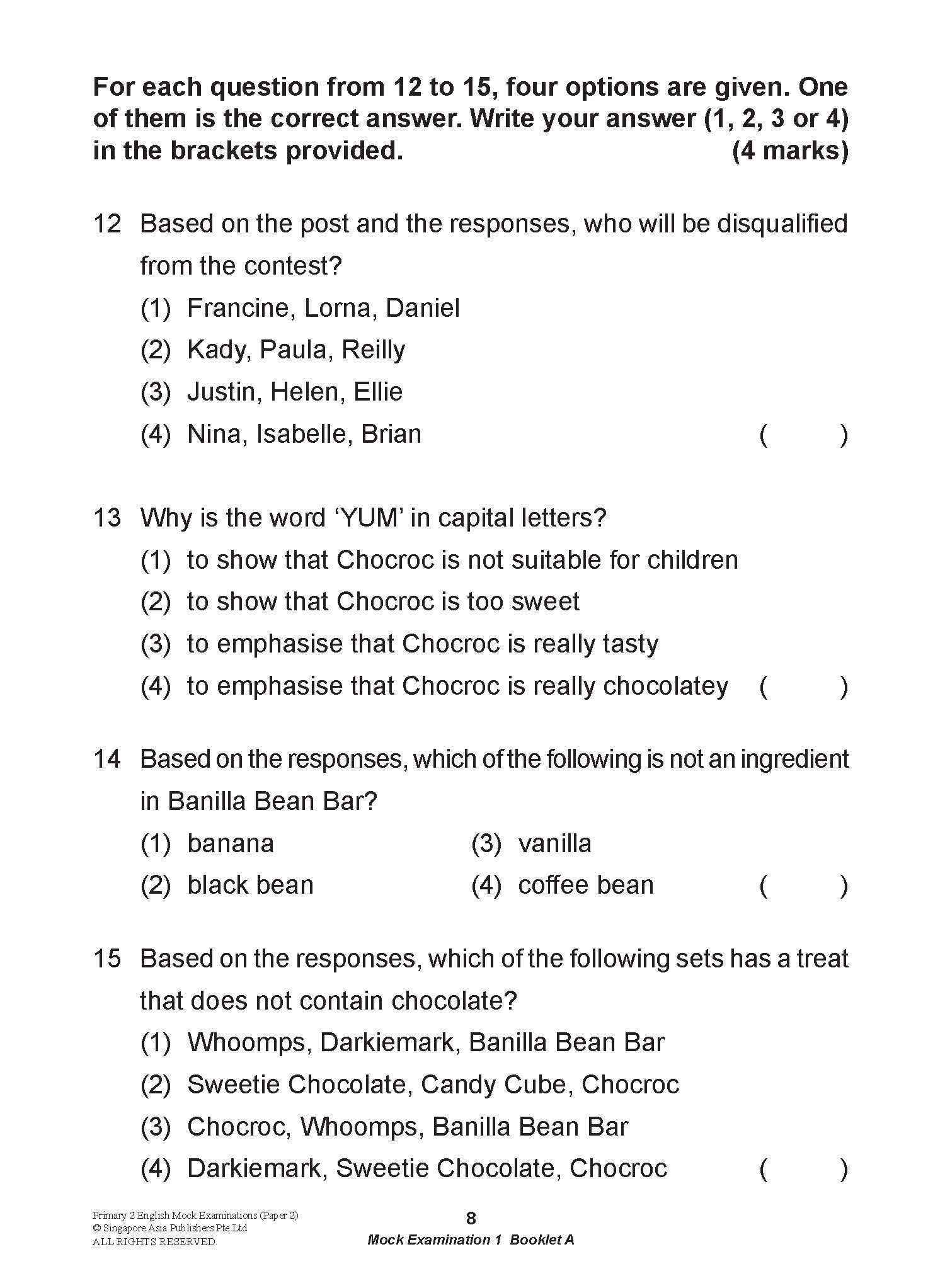 LEARNING+ Primary 2 English Mock Examinations