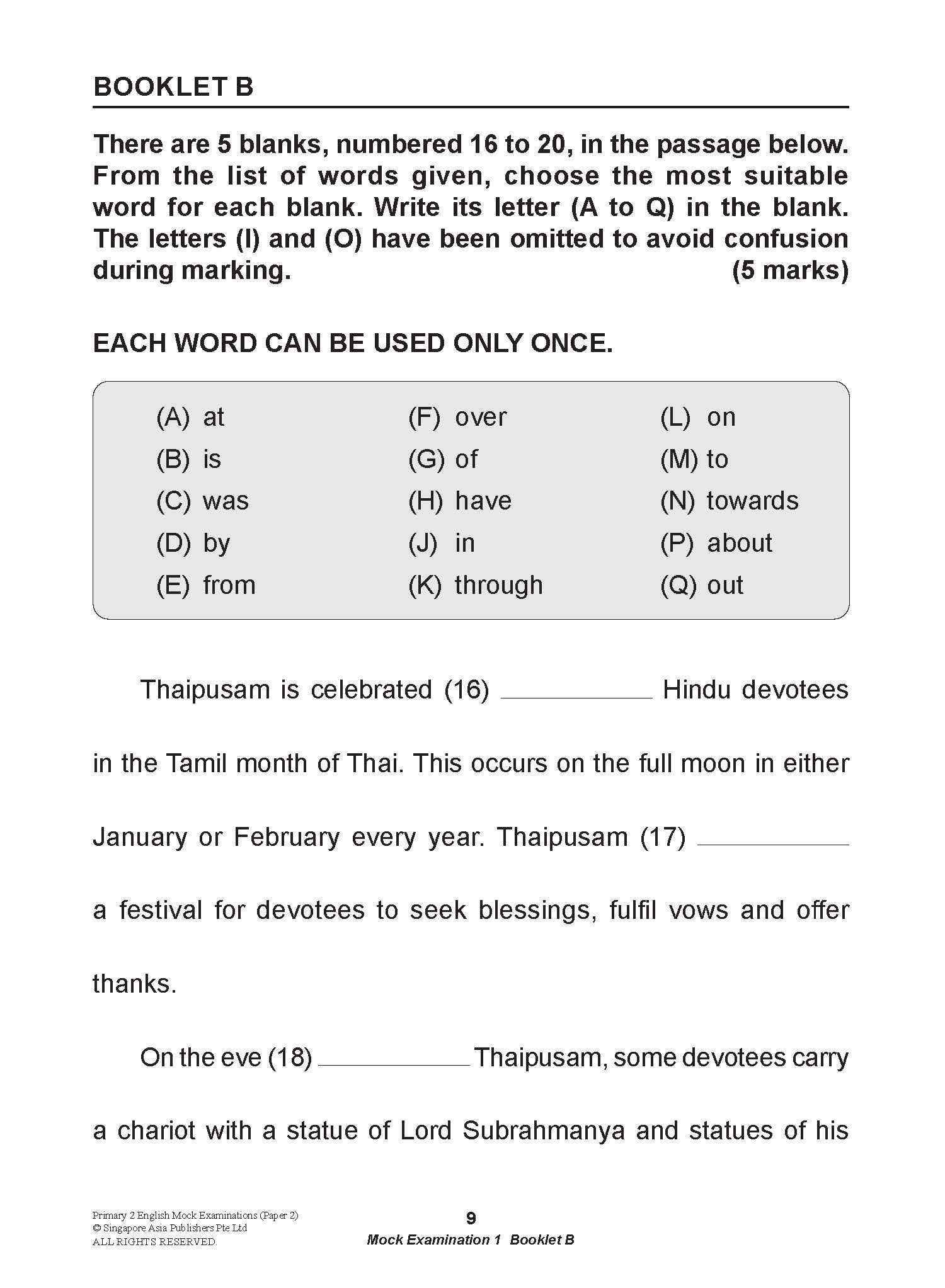 LEARNING+ Primary 2 English Mock Examinations