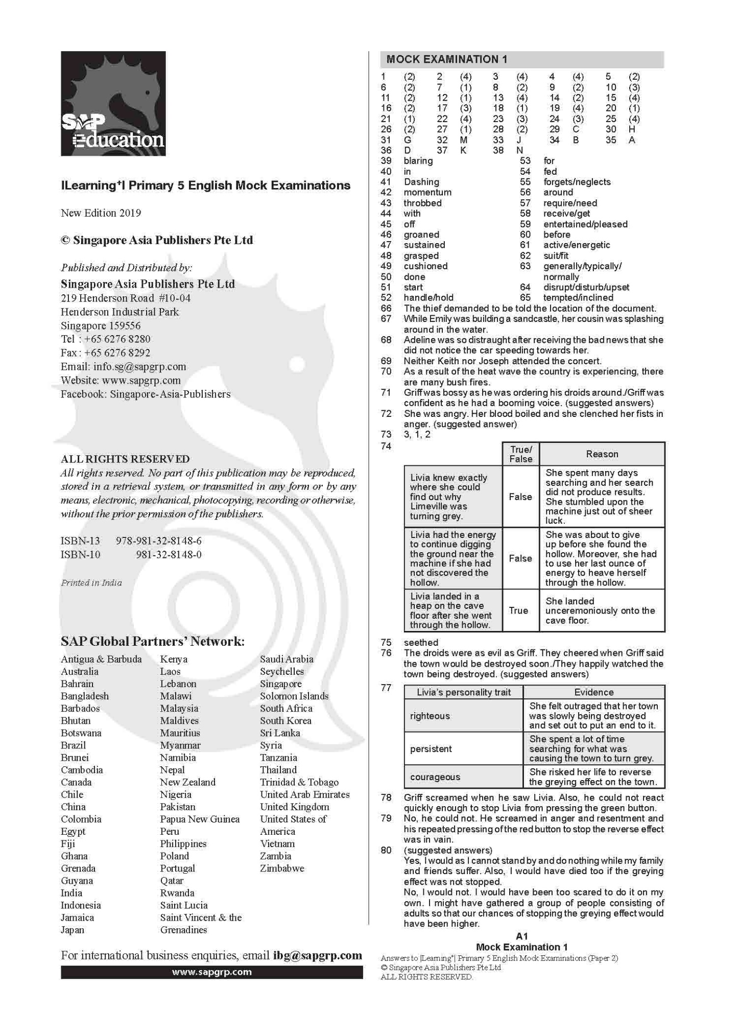 LEARNING+ Primary 5 English Mock Examinations