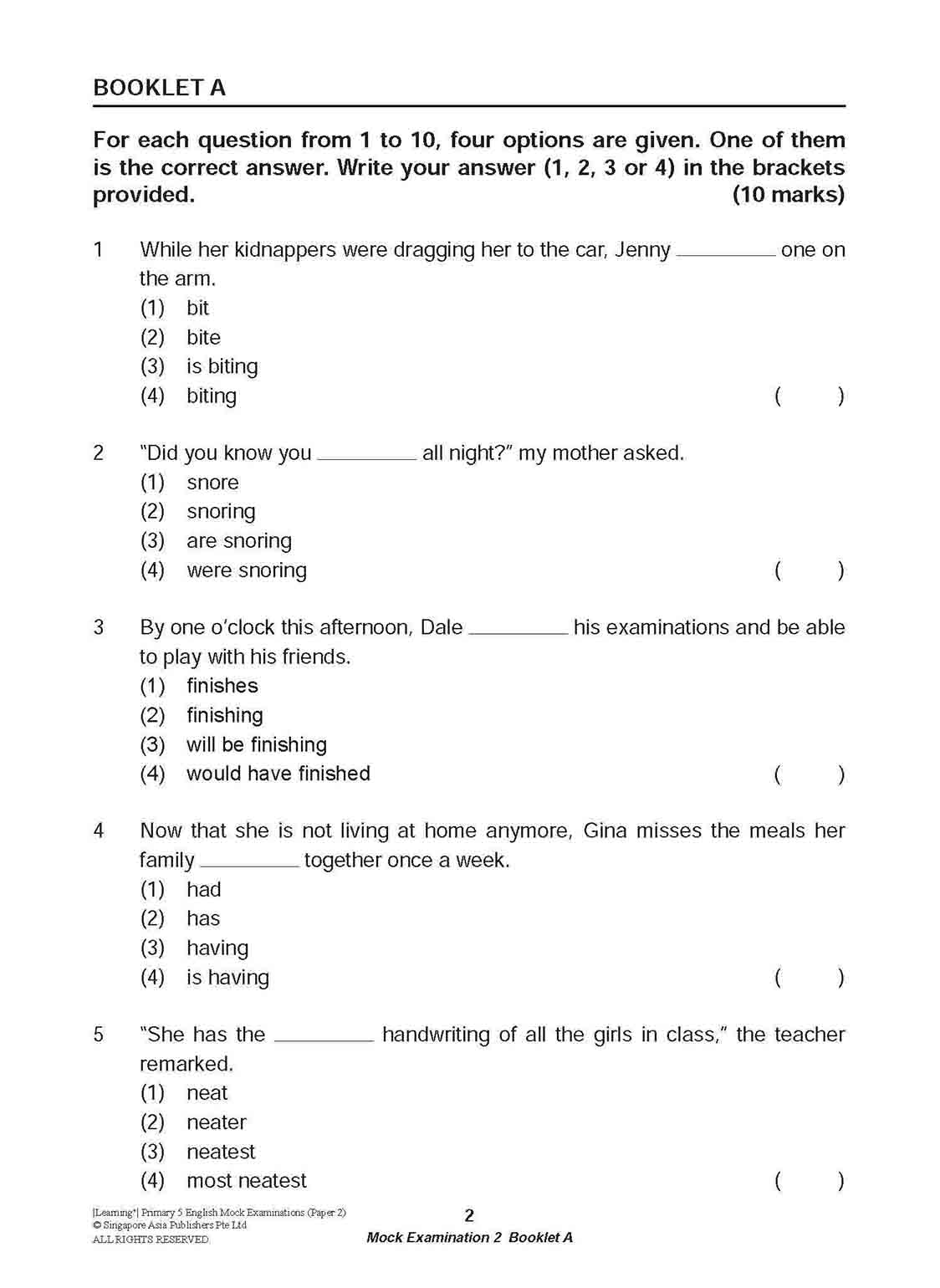LEARNING+ Primary 5 English Mock Examinations