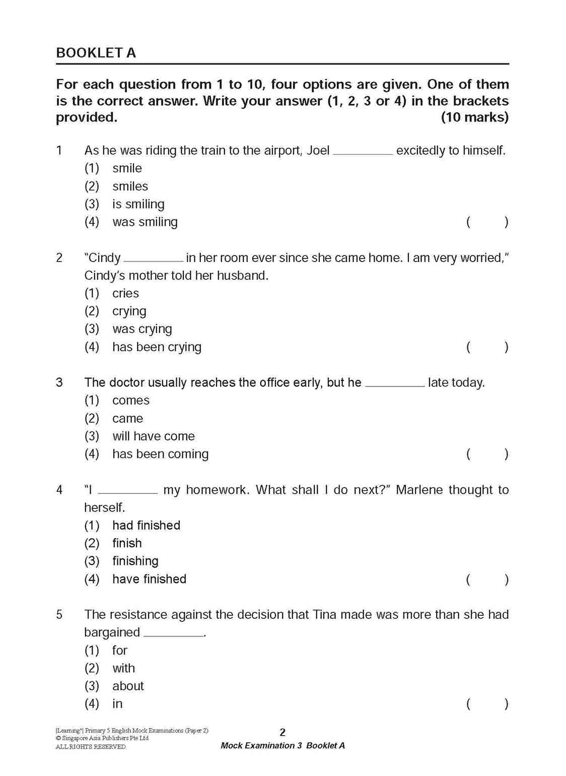 LEARNING+ Primary 5 English Mock Examinations