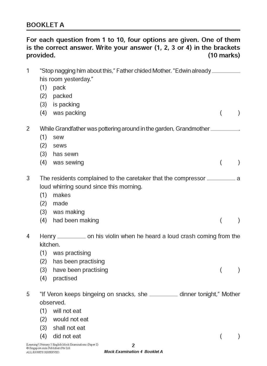 LEARNING+ Primary 5 English Mock Examinations