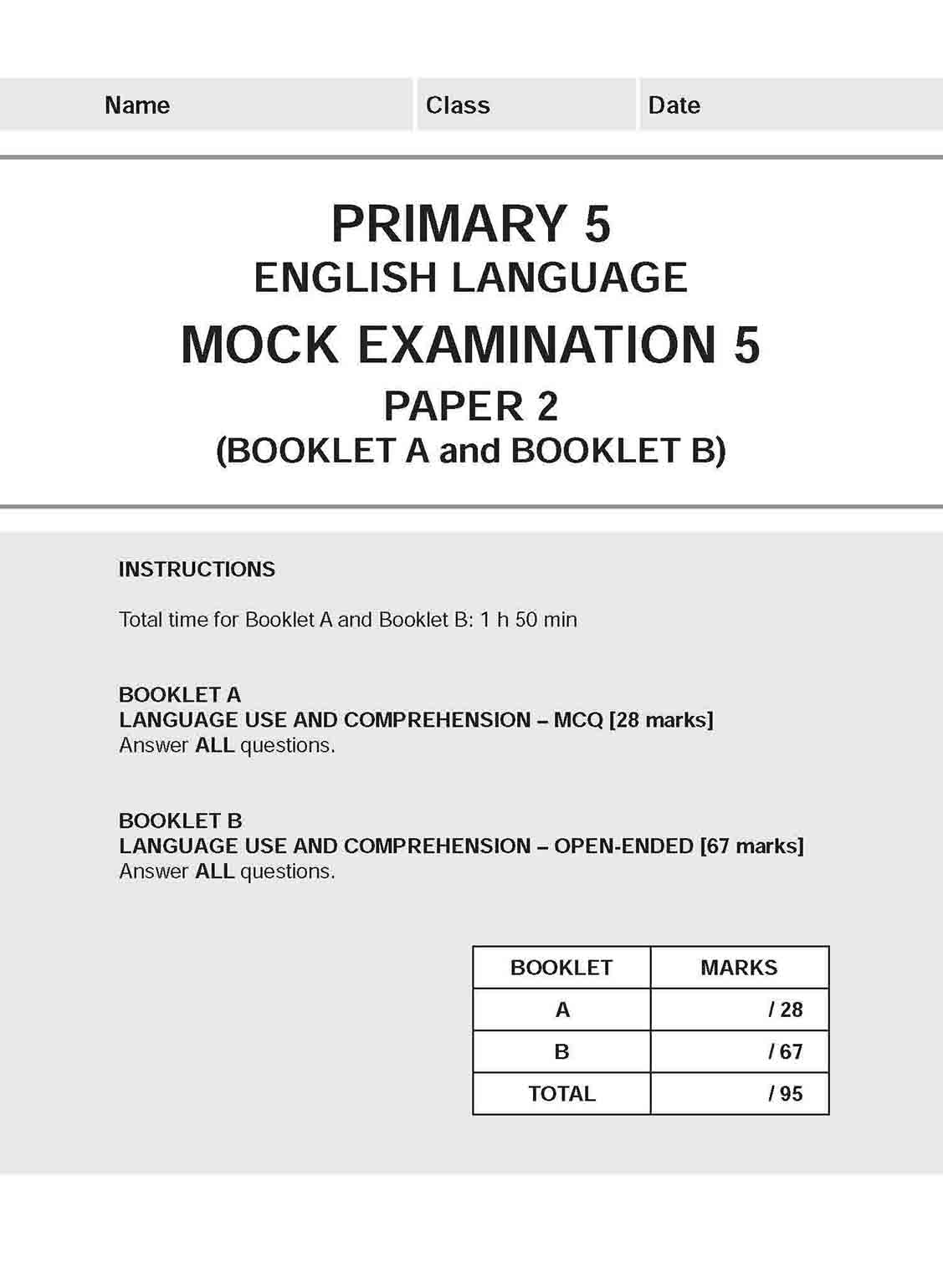 LEARNING+ Primary 5 English Mock Examinations