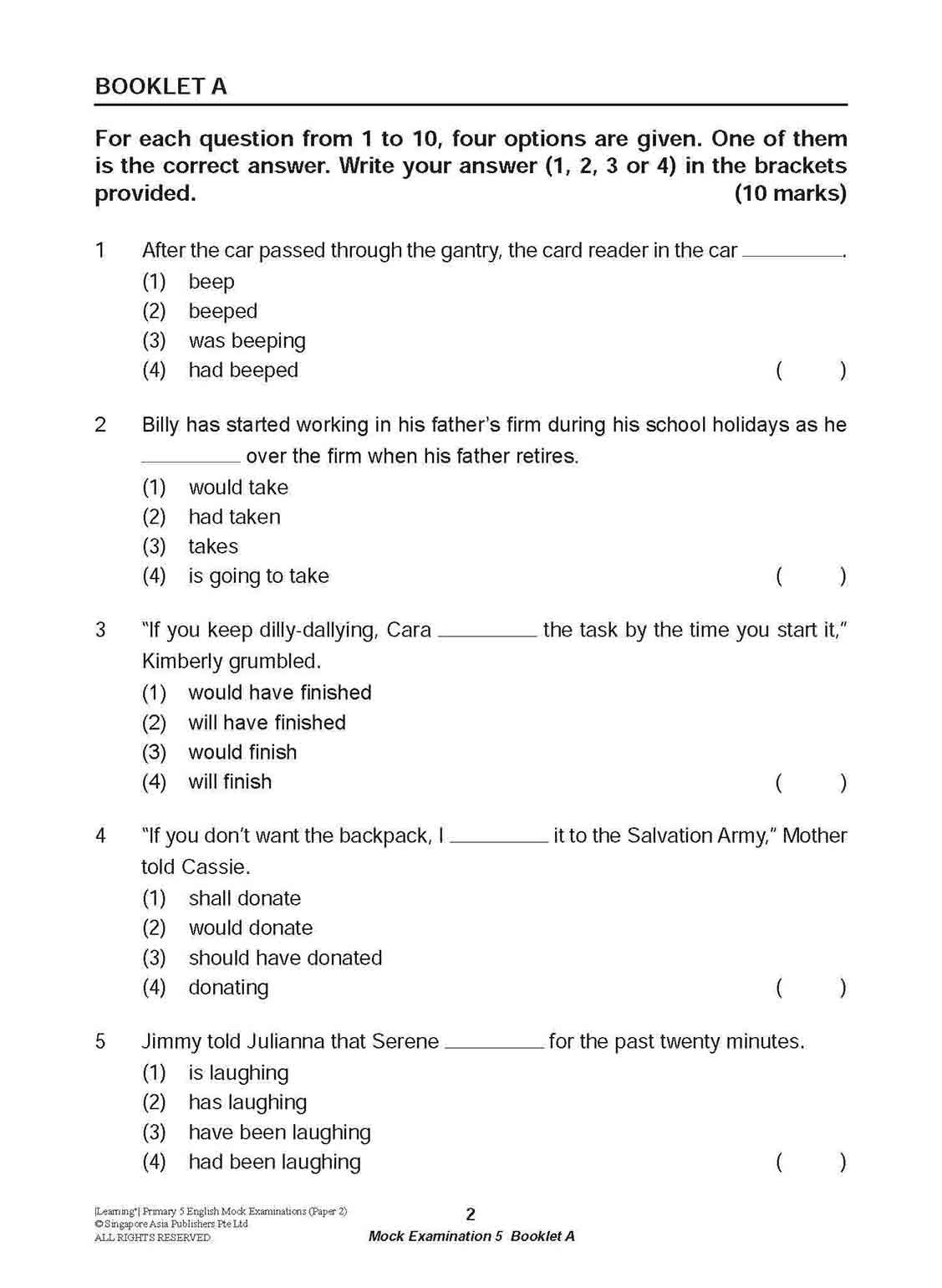 LEARNING+ Primary 5 English Mock Examinations