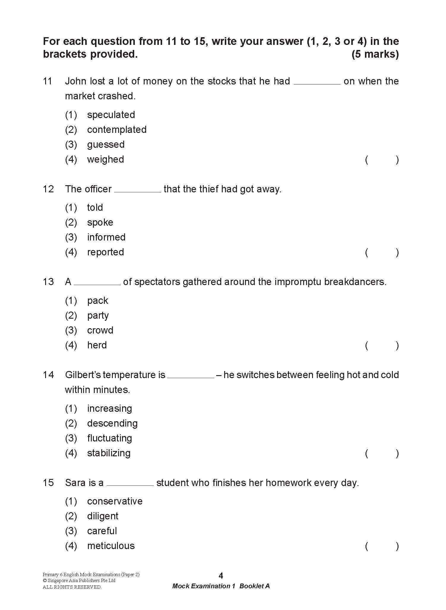 LEARNING+ Primary 6 English Mock Examinations