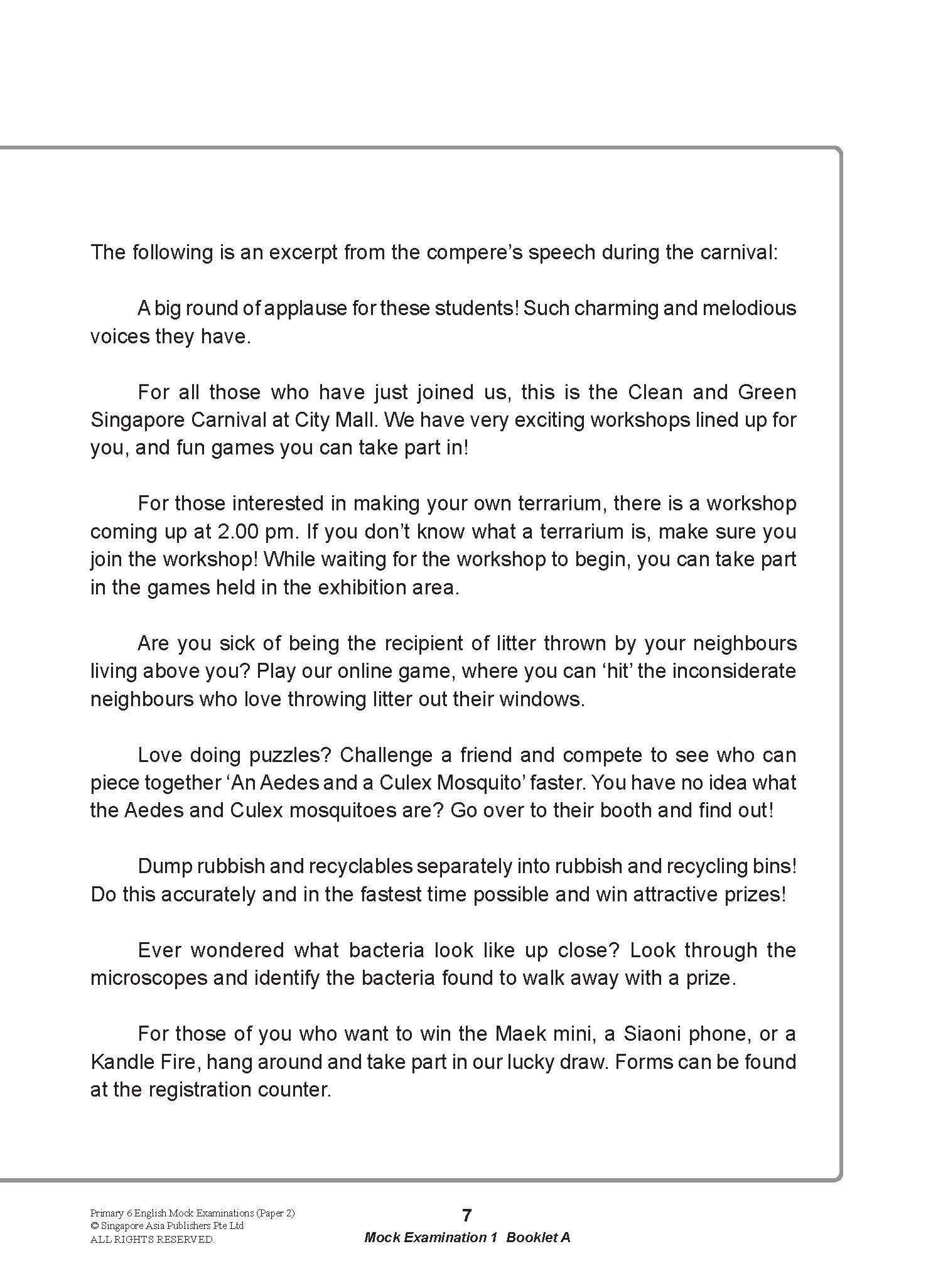 LEARNING+ Primary 6 English Mock Examinations