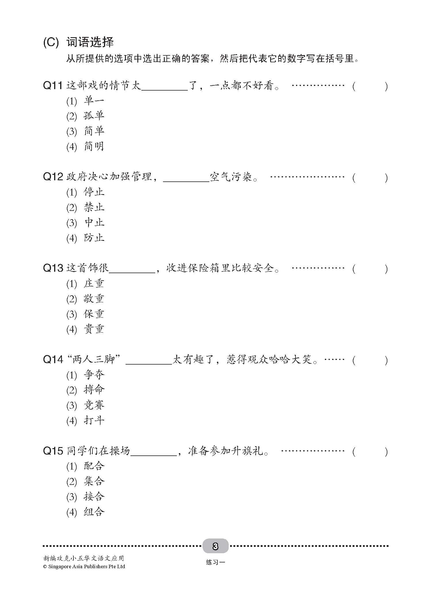 新编攻克小五华文语文应用 5A/5B (Conquer Primary Five Chinese Language and Usage)