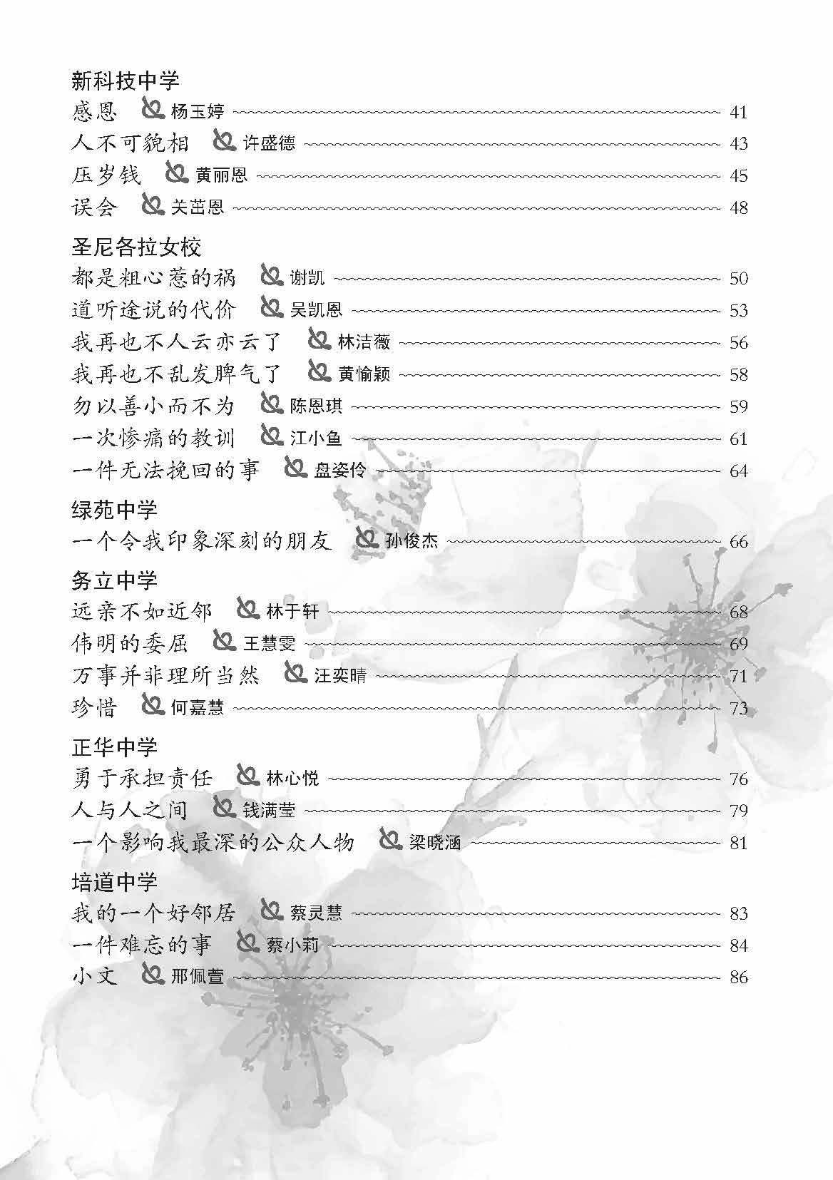 我的好作文 5 (My Literary Works For Secondary Levels)