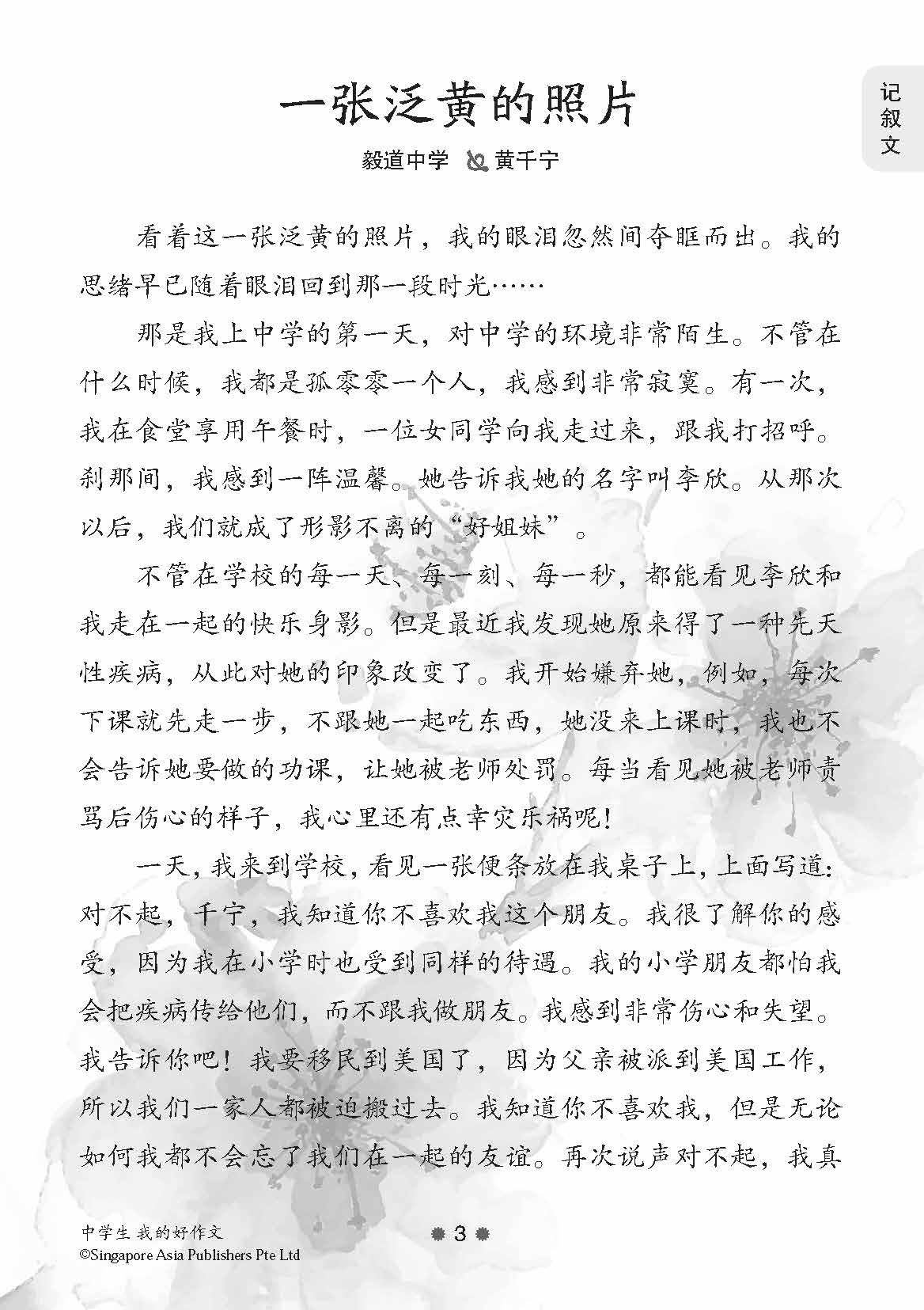 我的好作文 5 (My Literary Works For Secondary Levels)