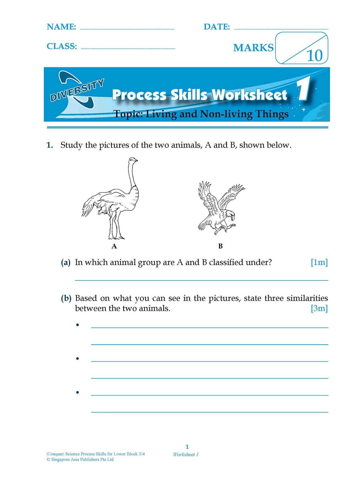 Conquer Science Process Skills Primary Level Lower Block 3/4