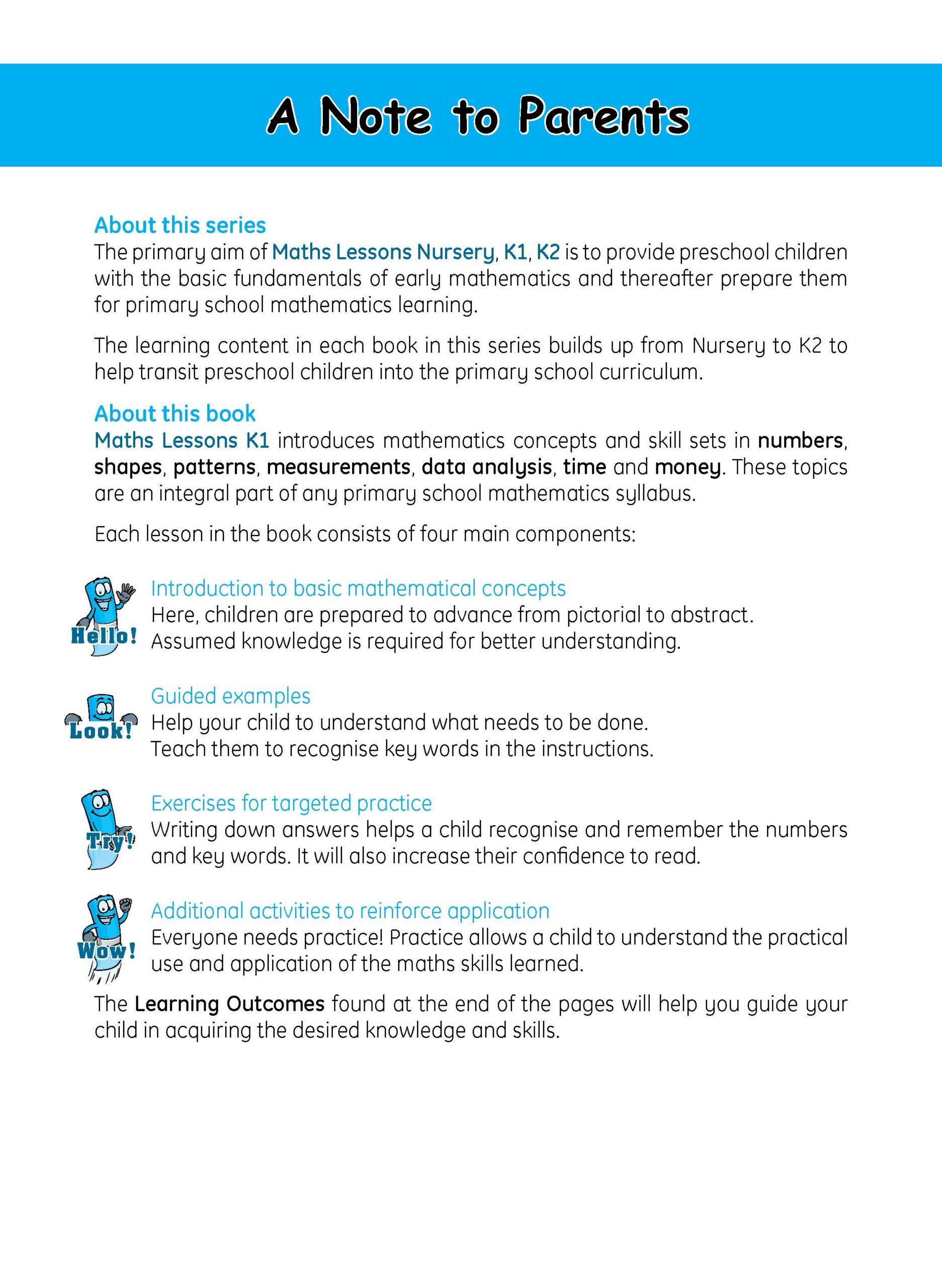MATHS LESSONS Kindergarten 1