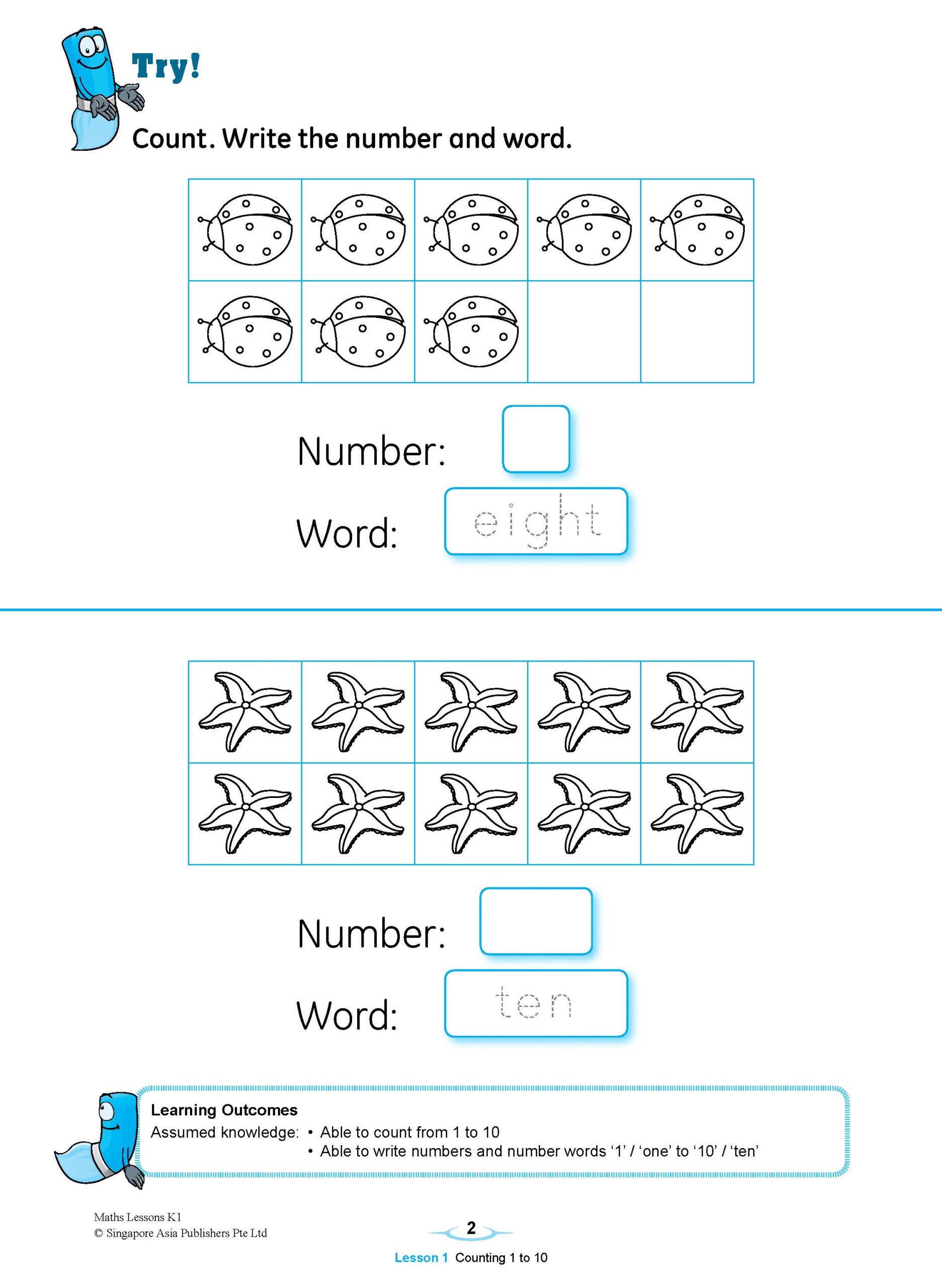 MATHS LESSONS Kindergarten 1