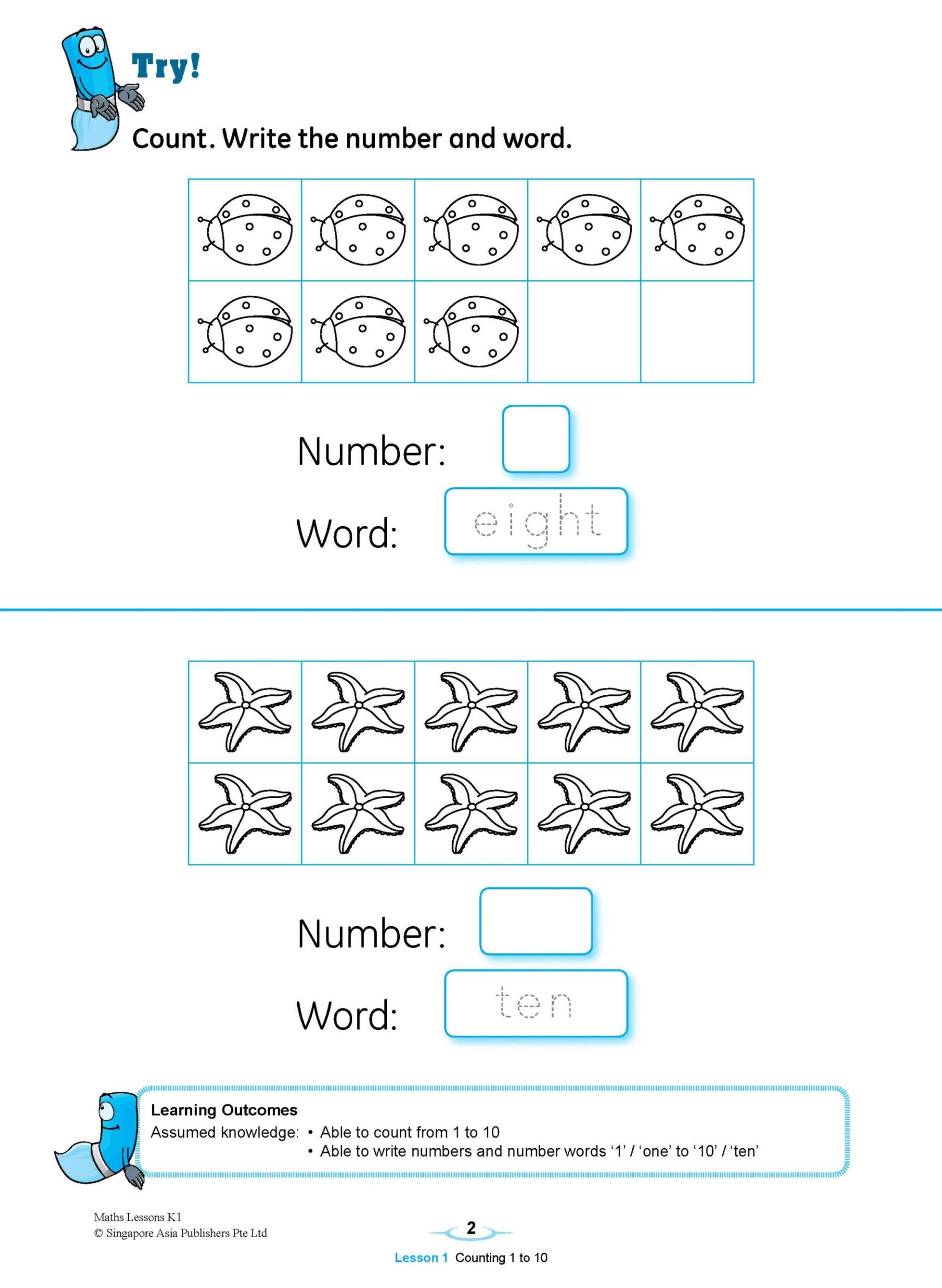 MATHS LESSONS Kindergarten 1
