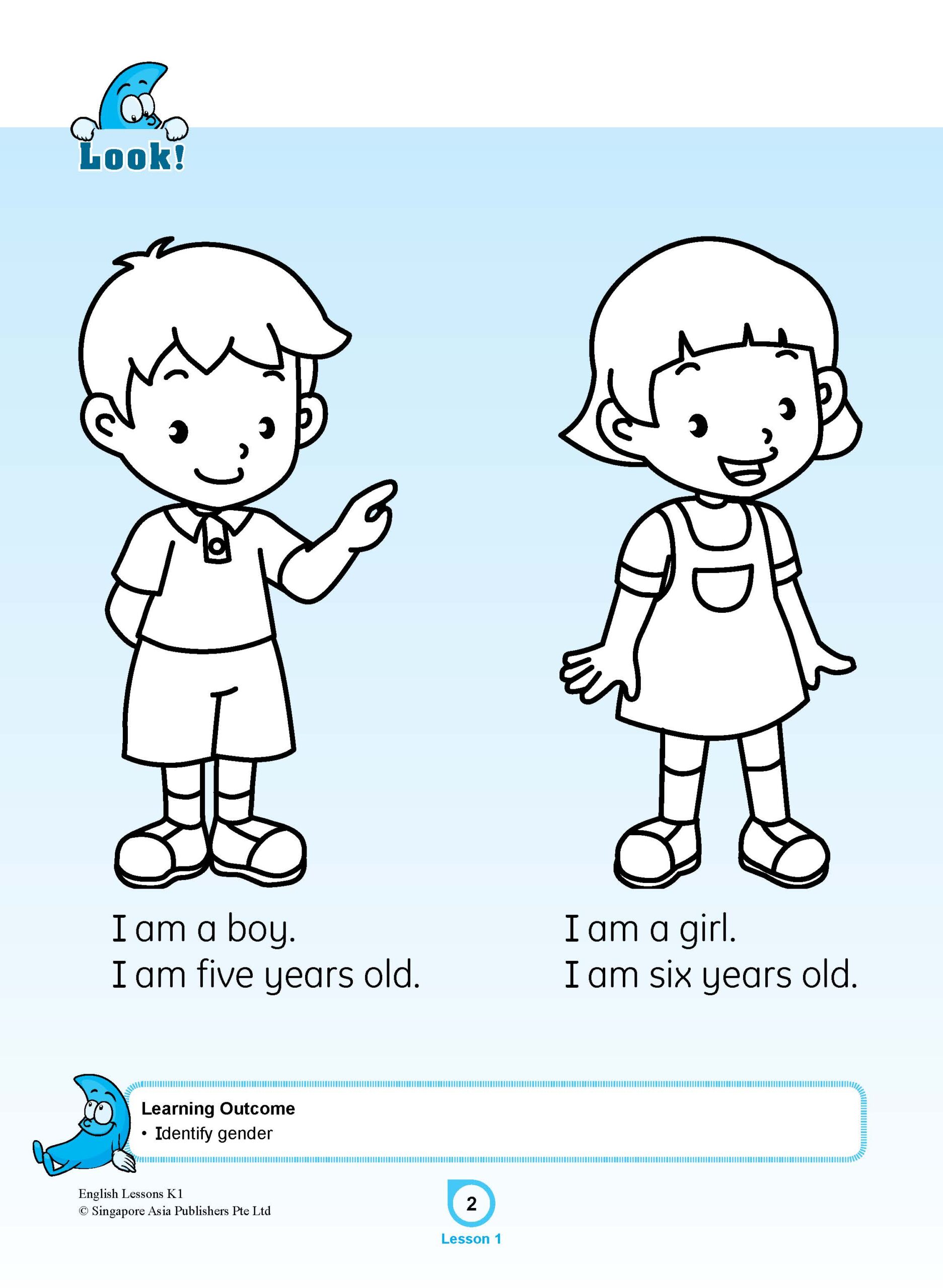 ENGLISH LESSONS Kindergarten 1