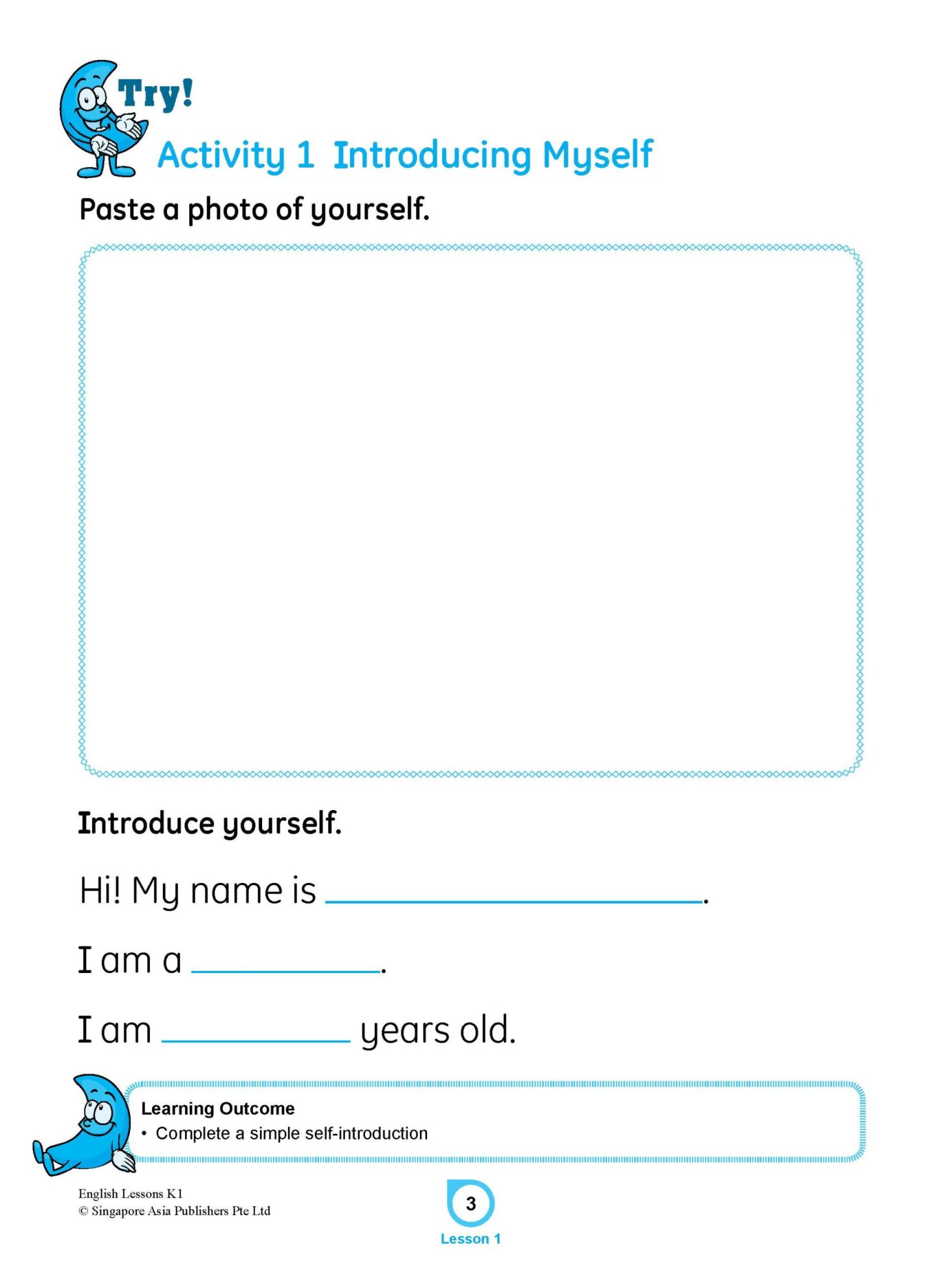 ENGLISH LESSONS Kindergarten 1