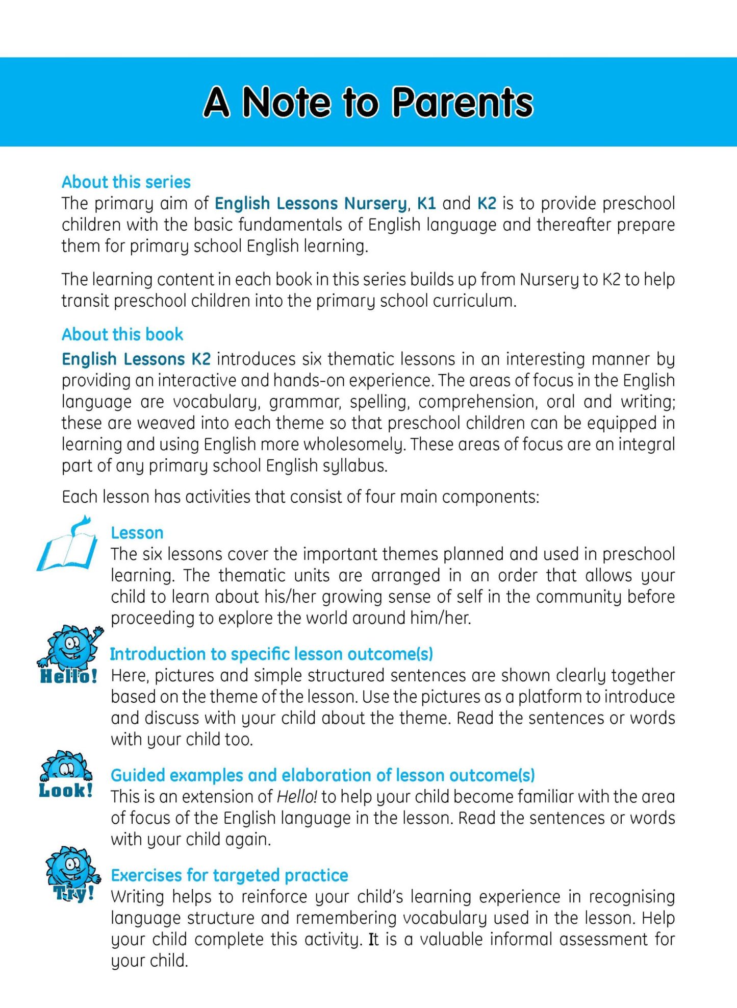 ENGLISH LESSONS Kindergarten 2