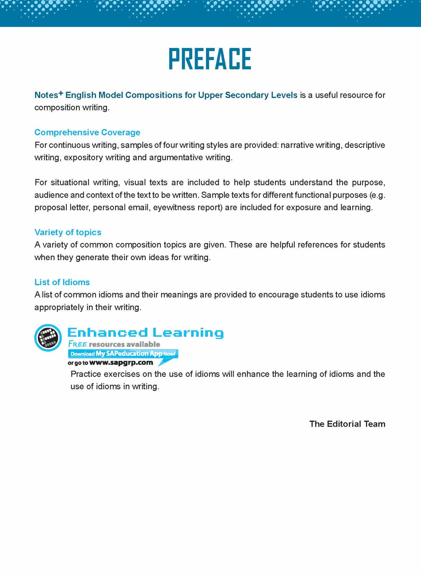 NOTES+ English Model Compositions FOR UPPER SECONDARY LEVELS